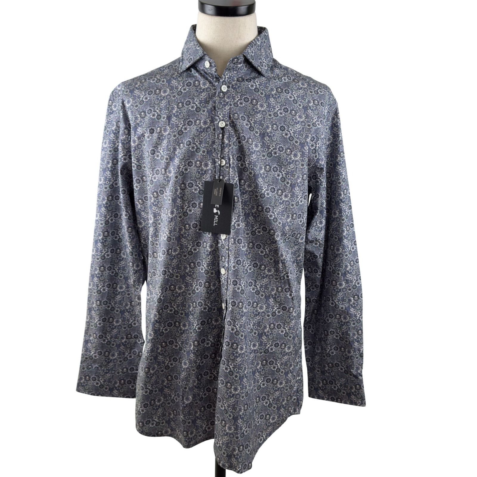 Other Blake Mill Blue Floral SKULLS Cotton Button Down Shirt NWT Size US XXL / EU 58 / 5 - 2 Thumbnail