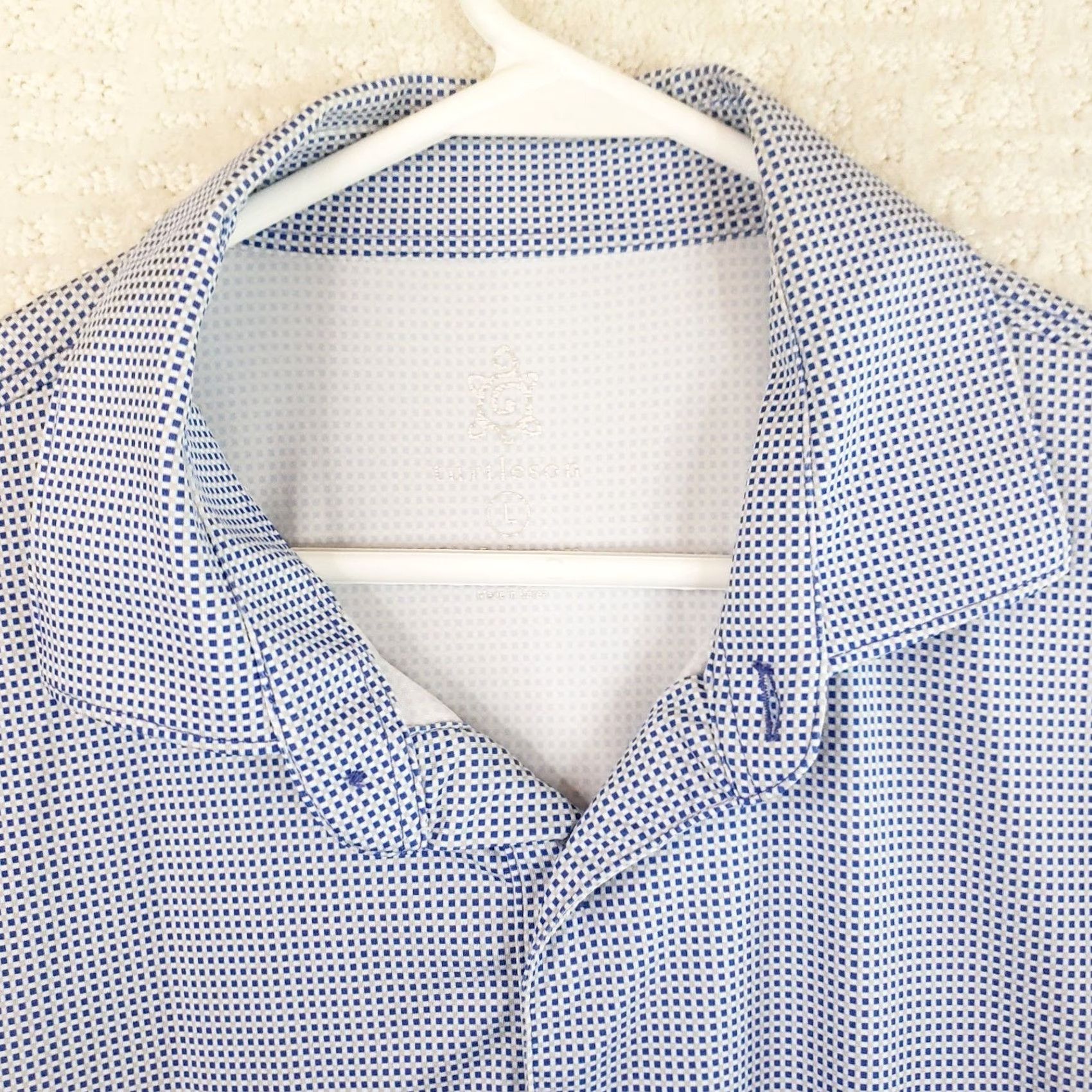 Vintage Turtleson Polo Shirt Men's L Blue Microcheck Short Sleeve Geometric Breathable Stretch Golf Preppy Logo Polo Blackout Size US L / EU 52-54 / 3 - 4 Thumbnail
