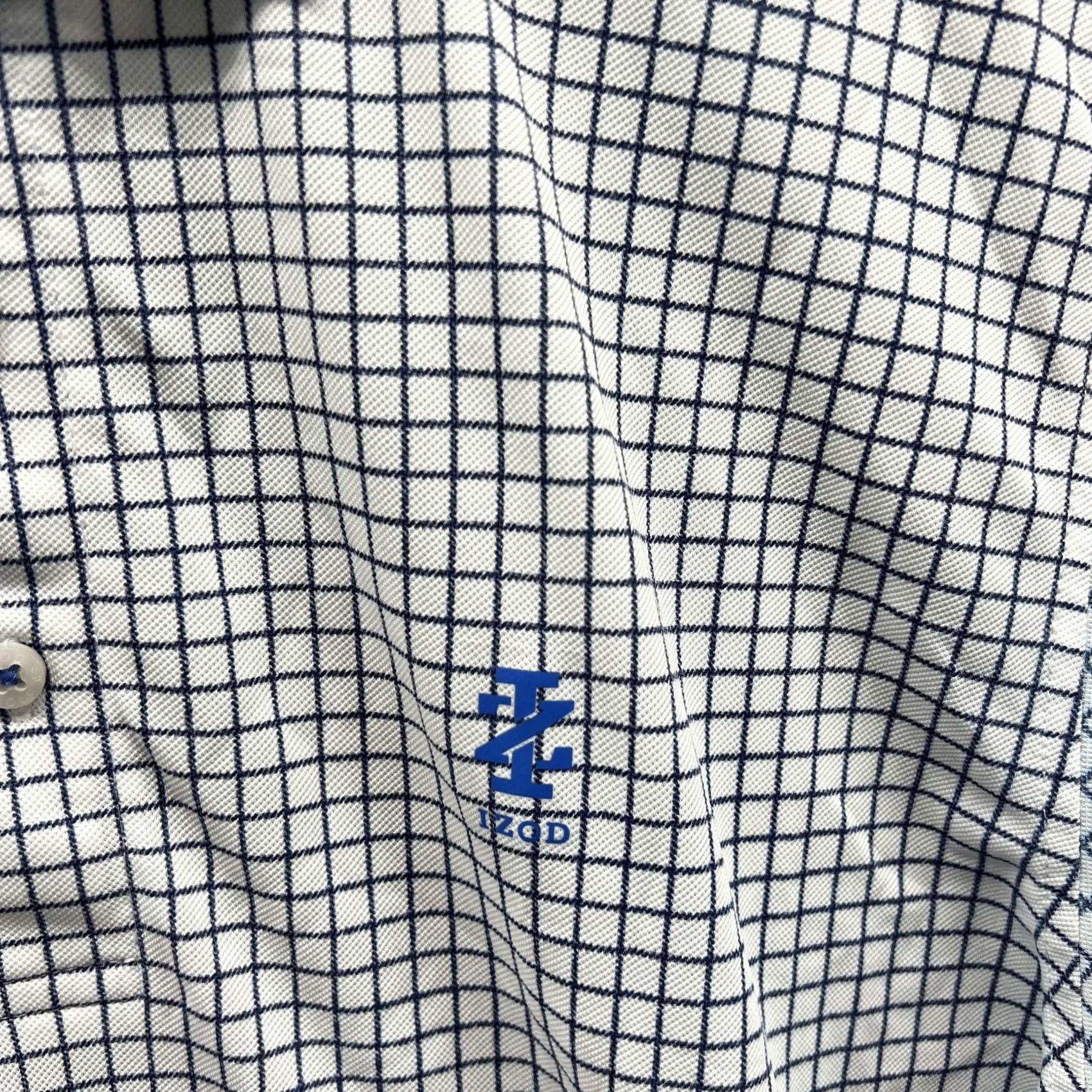Izod VINTAGE Izod Polo Shirt Men XL White Blue Check Short Sleeve Polo Shirt Mens XL White Blue Check Polo Size US XL / EU 56 / 4 - 5 Thumbnail