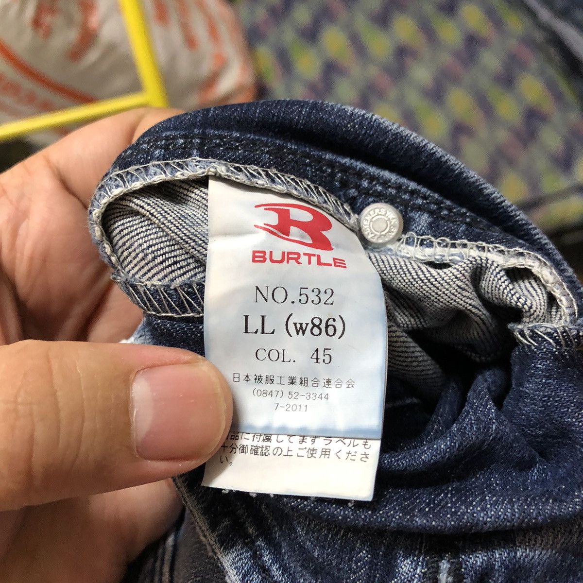 Japanese Brand Burtle Blue Distressed vintage Denim Pants #A2172 Size US 34 / EU 50 - 23 Thumbnail