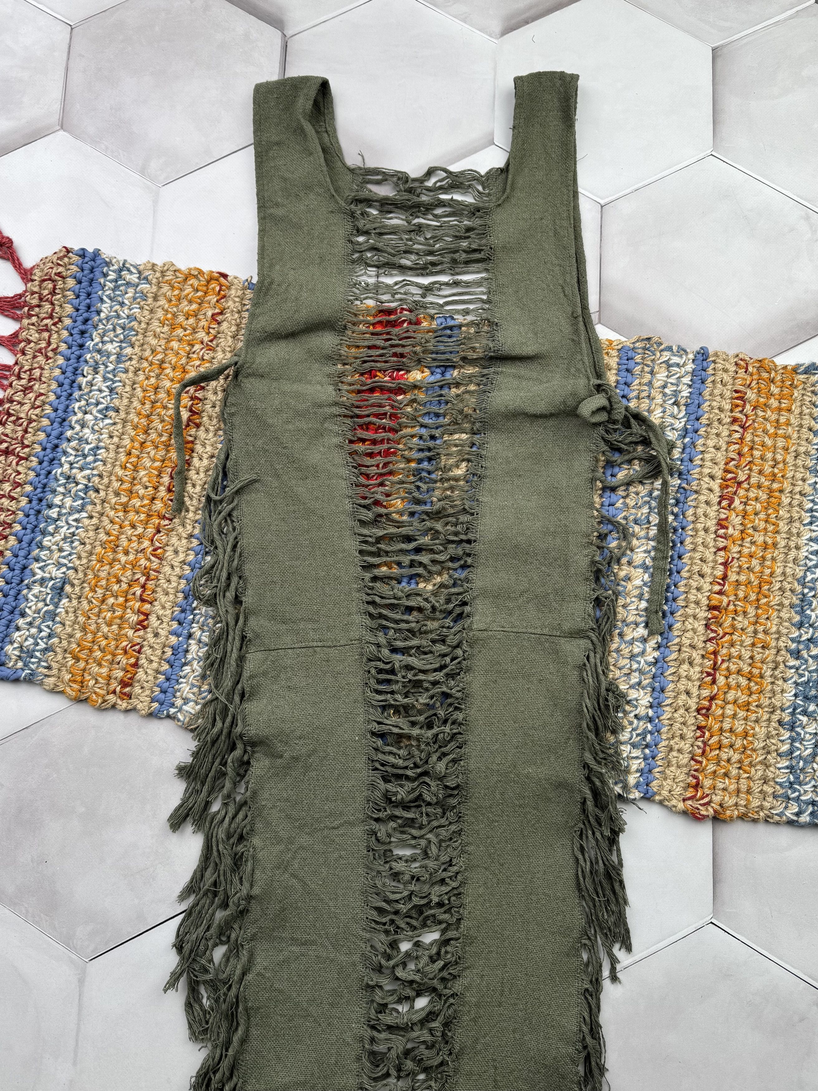 Japanese Brand Vintage Distressed Midi Dress (ES9) Size XS / US 0-2 / IT 36-38 - 2 Thumbnail