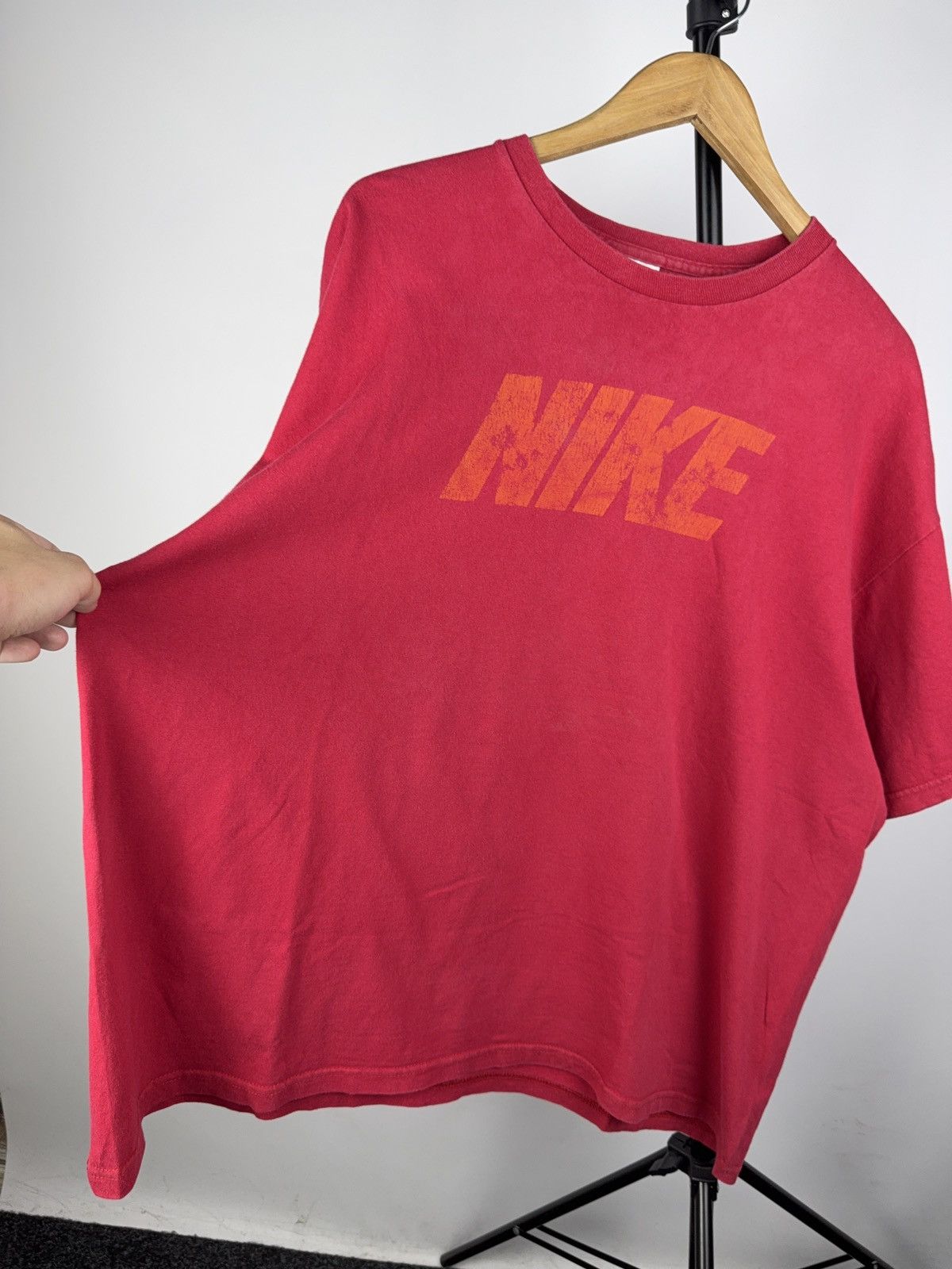 Nike × Nike ACG × Vintage Vintage Nike Red Faded T-Shirt Made in USA 90s Style Size US XL / EU 56 / 4 - 2 Thumbnail