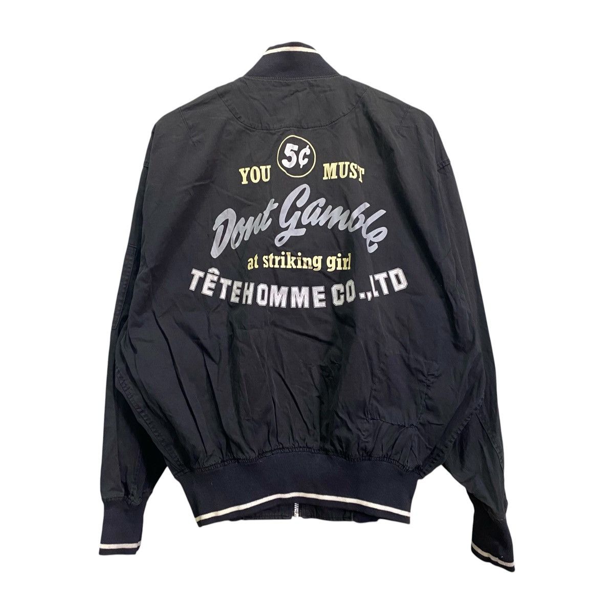 Tete Homme Archival Tete Homme "Don't Gamble" Graphic Bomber Jacket Size US M / EU 48-50 / 2 - 1 Thumbnail