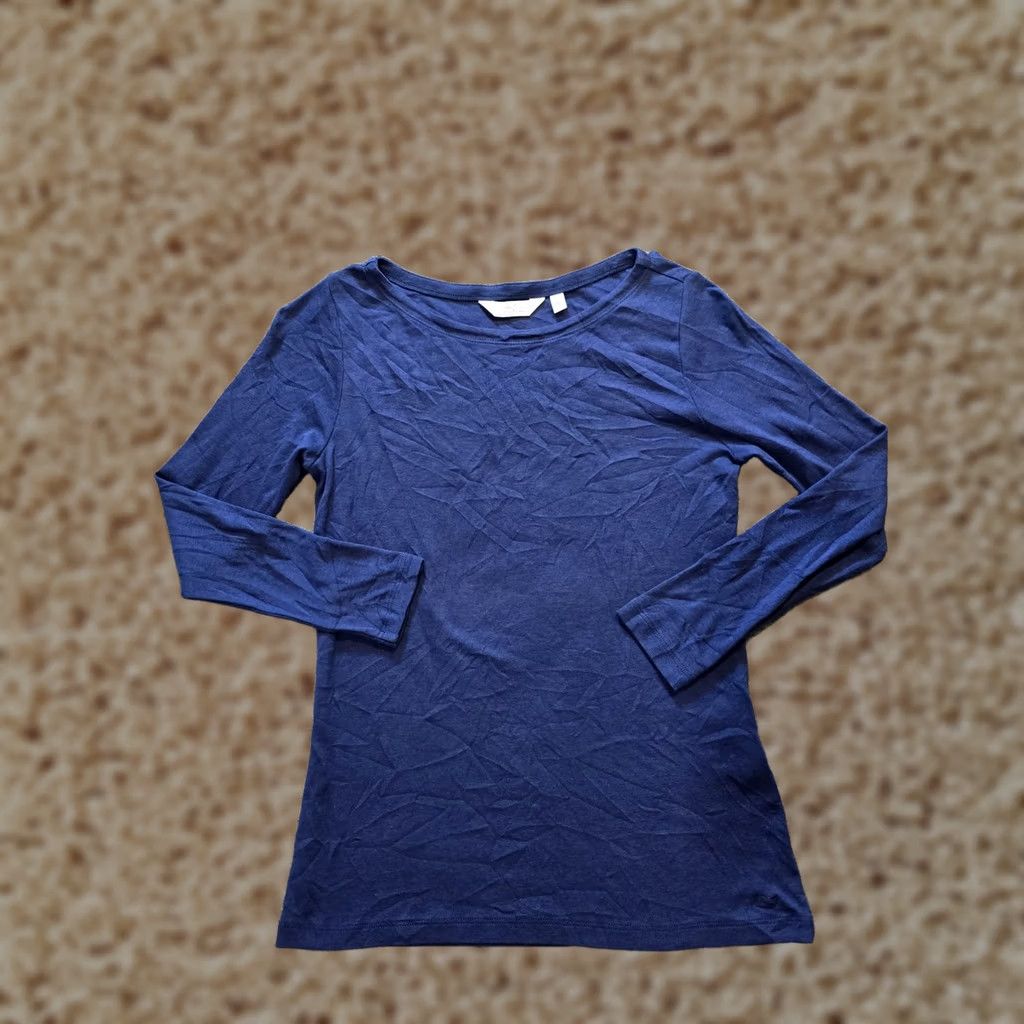 Vineyard Vines Vineyard Vines Top Womens Size S Blue Pima Cotton Boat Neck Nautical Preppy Shirt Blouse Casual Knit Summer Spring Mens? Women? Size S / US 4 / IT 40 - 1 Thumbnail
