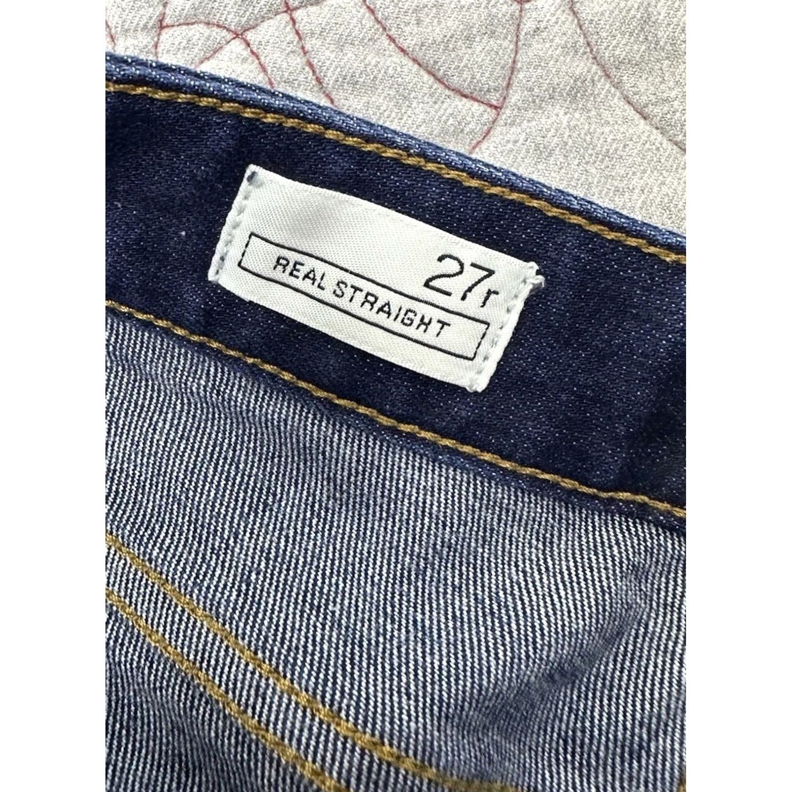 Gap Gap 1969 Womens Straight Jeans Dark Wash Denim 5-Pocket Button 27 Size 27" / US 4 / IT 40 - 4 Thumbnail