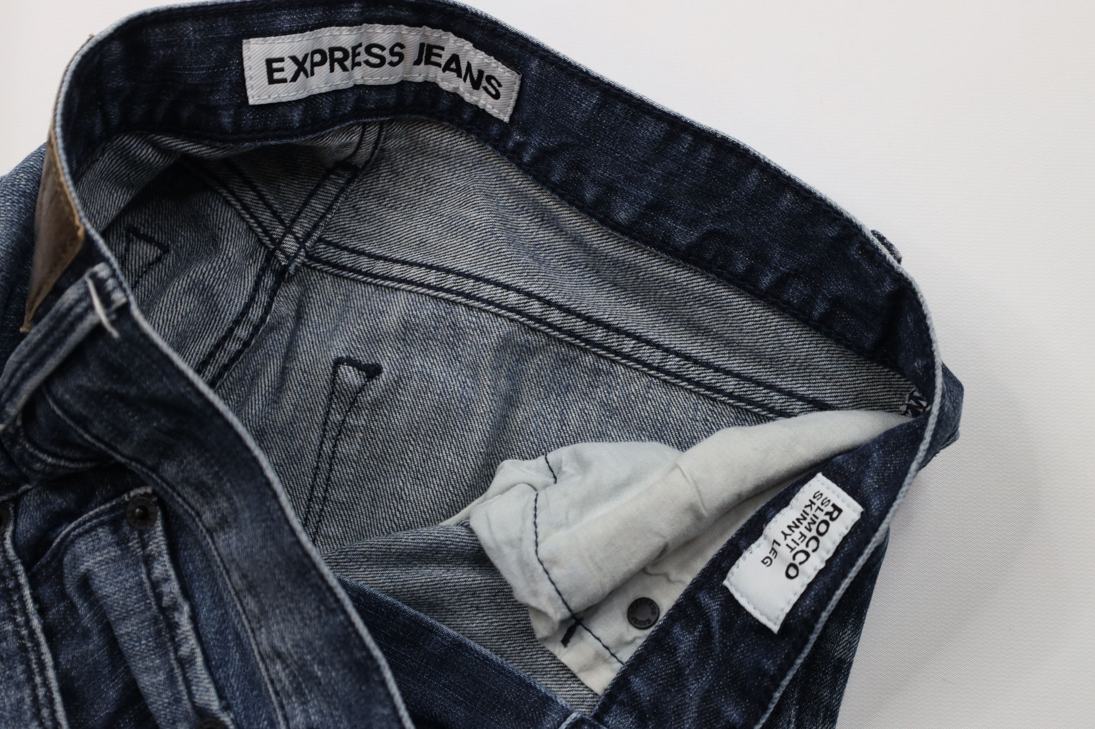 Express Express Rocco Slim Fit Skinny Leg Denim Jeans Blue Cotton Size US 29 - 8 Thumbnail