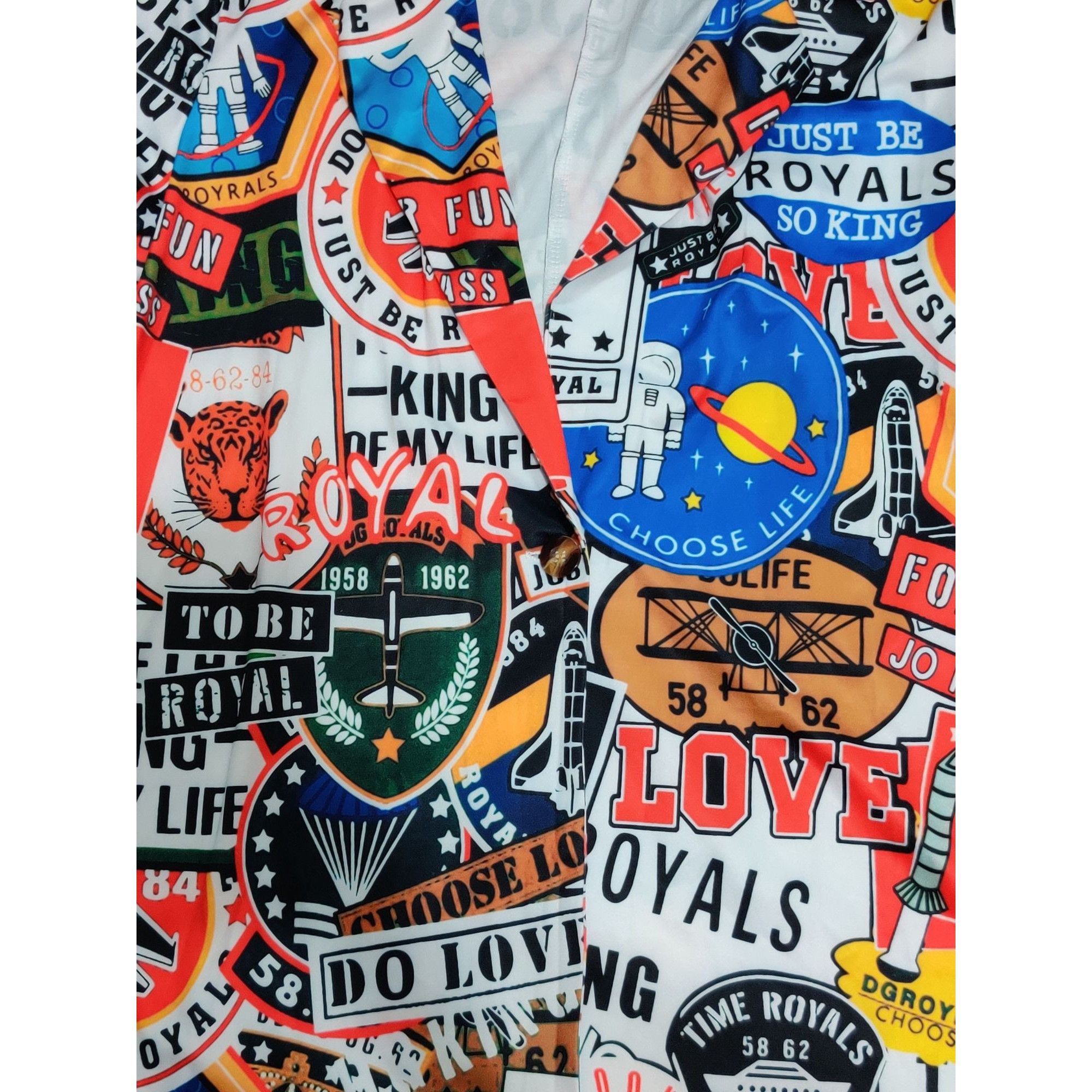 Other Retro Graphic Print Blazer Jacket Size M Multicolor Pop Art Size M / US 6-8 / IT 42-44 - 4 Thumbnail