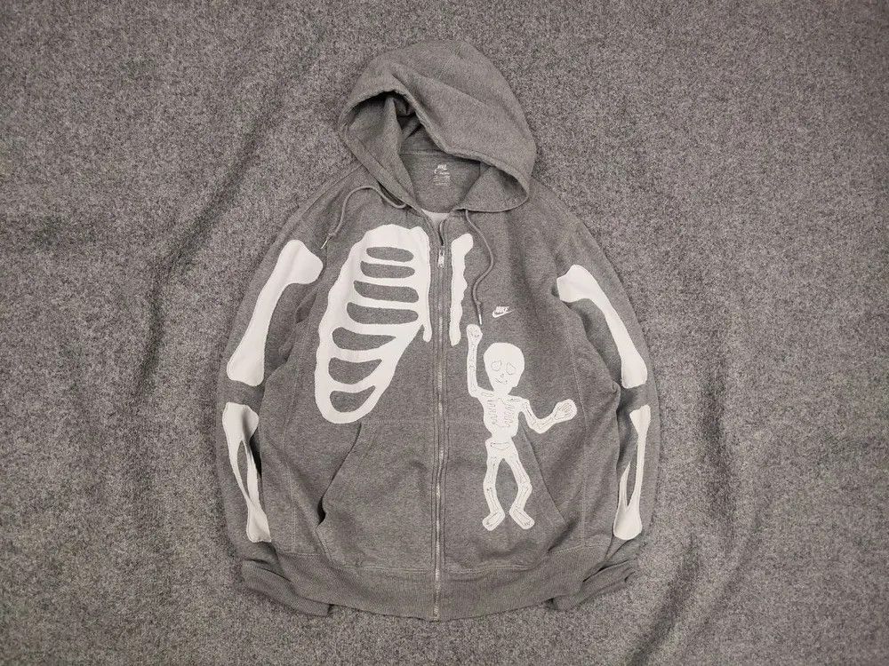 Nike Nike skeleton Logo vintage Rare reworked Zip Hoodie Y2K Size US L / EU 52-54 / 3 - 1 Thumbnail