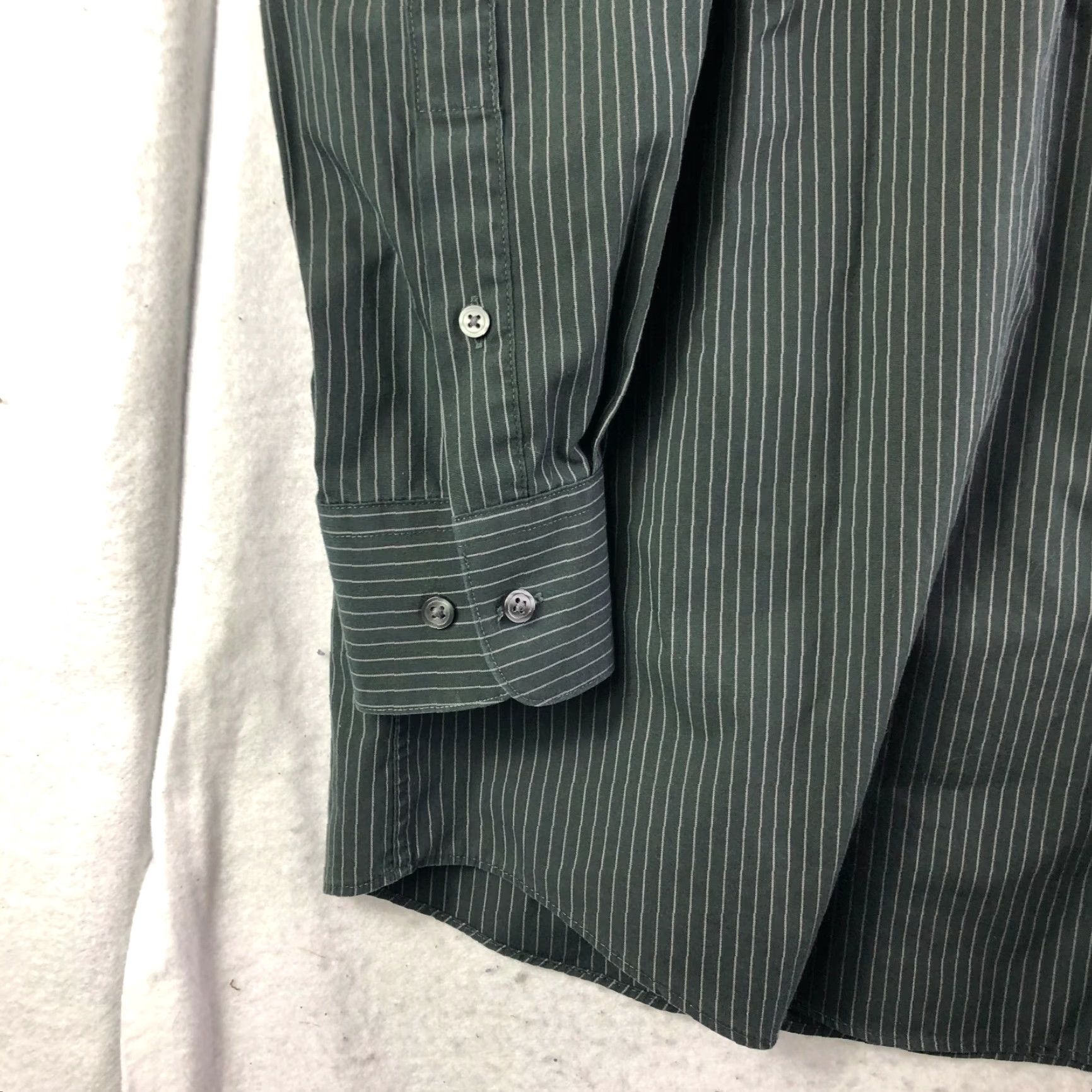 Vintage Axcess Mens 17.5 32-33 Green Long Sleeve Collared Button Up Shirt Size US XXL / EU 58 / 5 - 2 Thumbnail