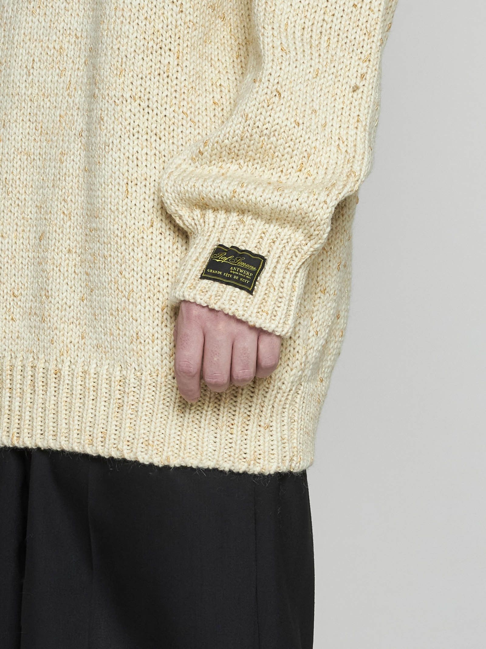 Raf Simons o1y0325 Logo Turtleneck Sweater in Beige Size US S / EU 44-46 / 1 - 2 Thumbnail
