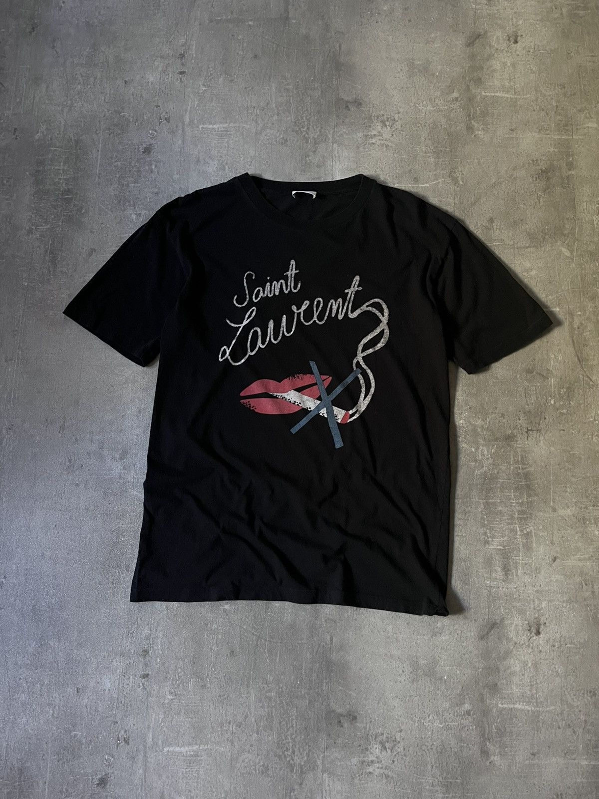 SAINT LAURENT smoking ブラック Tシャツ M Saint Laurent No Smoking Crew Neck T-Shirt w/ Tags - Size S