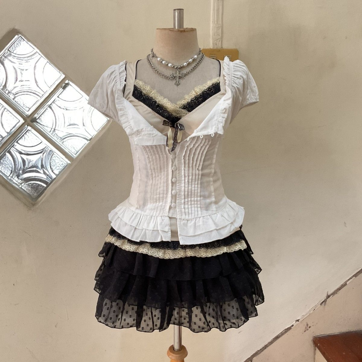 Other Dark coquette set babydoll top Size XS / US 0-2 / IT 36-38 - 1 Thumbnail