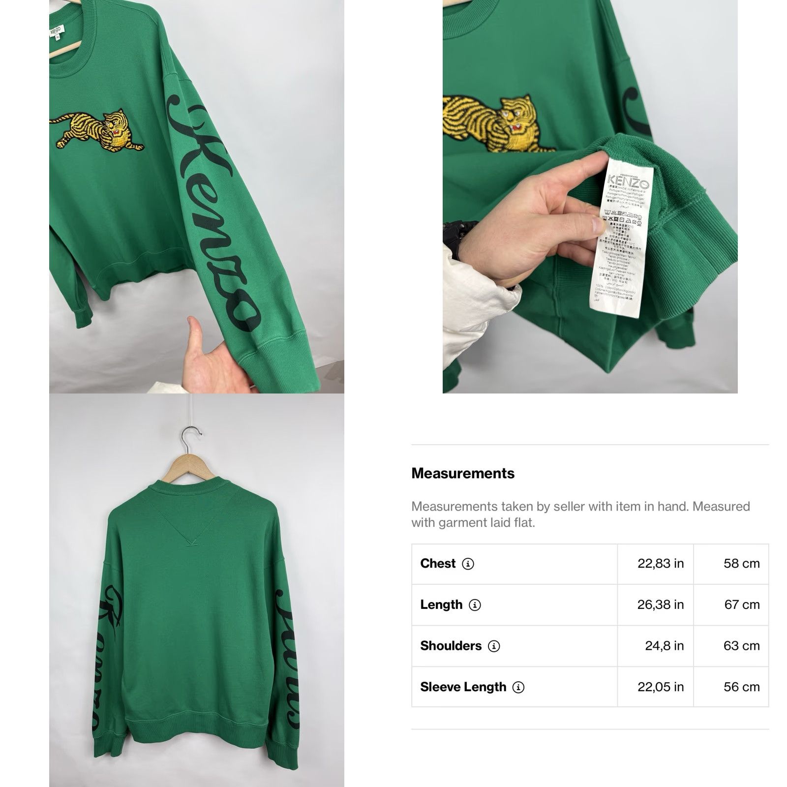 Kenzo KENZO Sweatshirt Embroidered Tiger Retro Y2K Green M Men Size US M / EU 48-50 / 2 - 9 Thumbnail