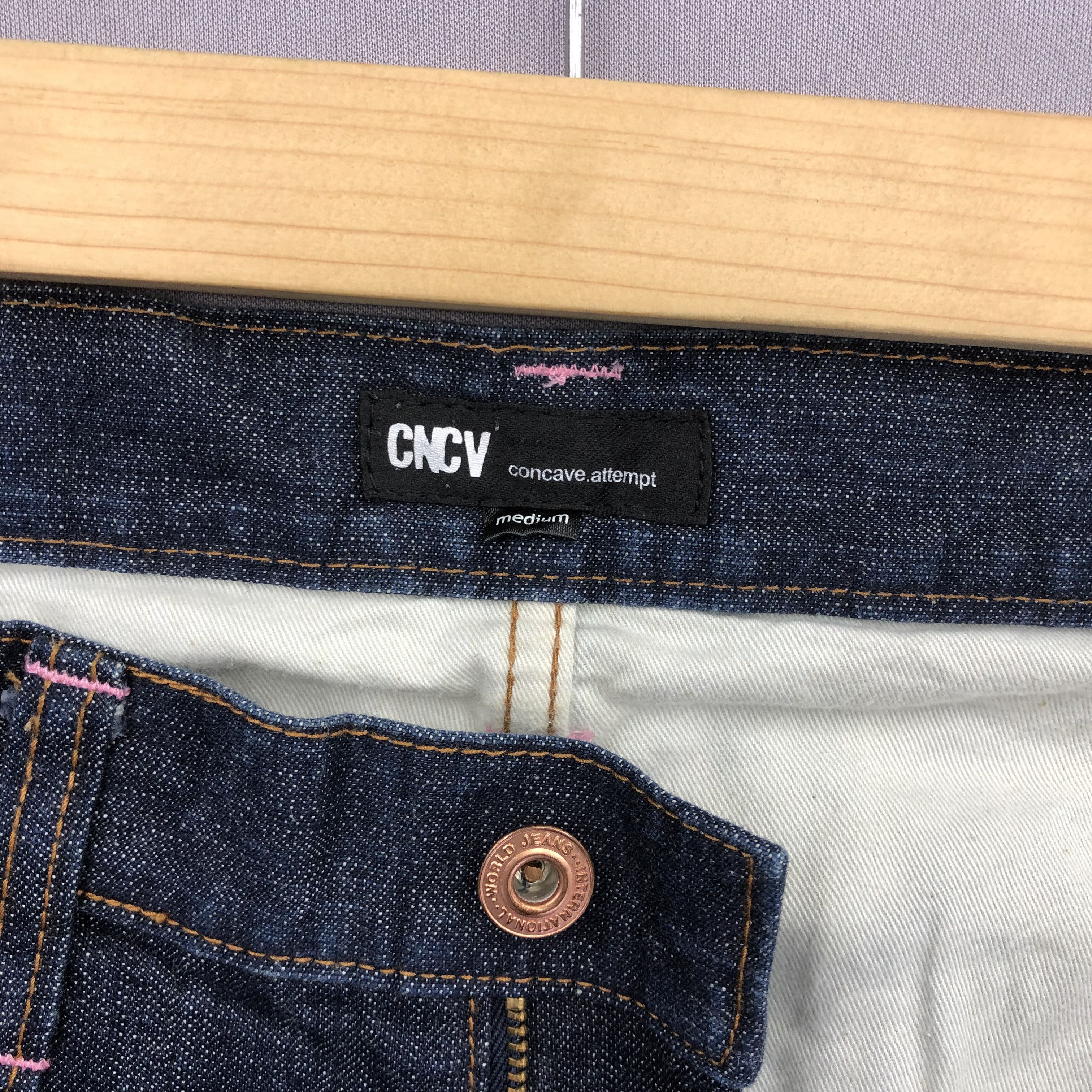 Japanese Brand 2000s Concave Double Waisted Baggy Faded Skater Jeans Denim Size US 34 / EU 50 - 8 Thumbnail