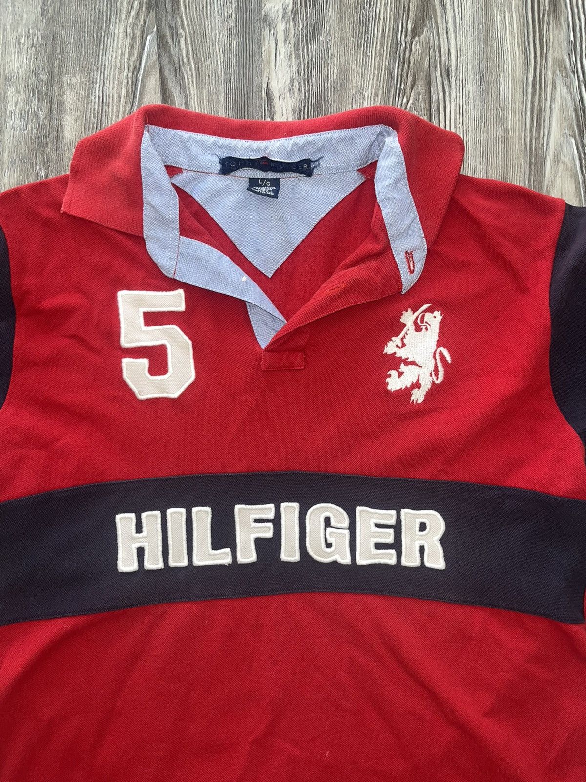 Tommy Hilfiger Y2K Tommy Hilfiger Big Logo Colorblock Rugby Polo Shirt Size US L / EU 52-54 / 3 - 3 Thumbnail