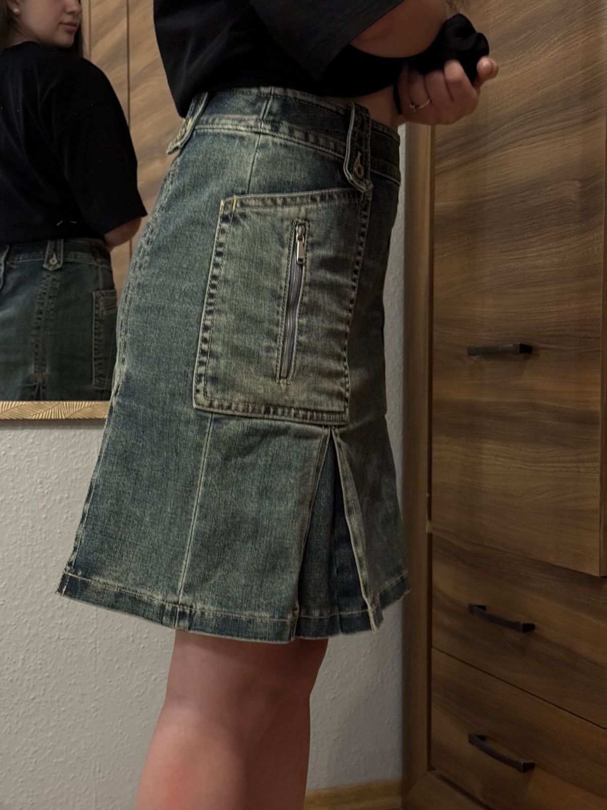 Japanese Brand Vintage 90s Kumikyoku Japan denim mini skirt Size 26" / US 2 / IT 38 - 13 Thumbnail