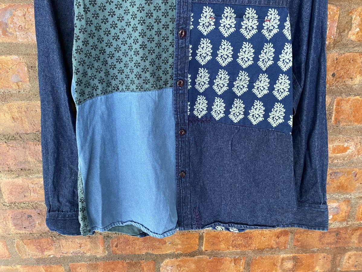 Japanese Brand CAmina Japan Patchwork shirt indigo Size US S / EU 44-46 / 1 - 4 Thumbnail