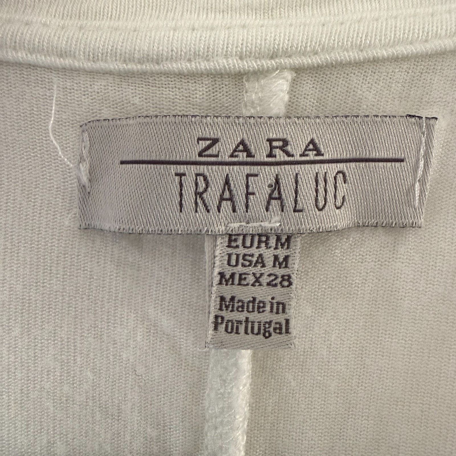Zara Zara Trafaluc White Scoop Neck Tee Medium Minimalist Size M / US 6-8 / IT 42-44 - 4 Thumbnail