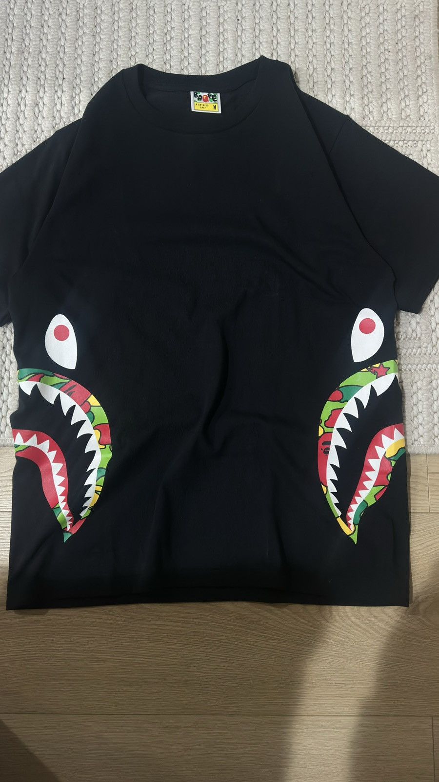 Bape BAPE Color Camo Side Shark Tee Black – Size M – Brand New Size US M / EU 48-50 / 2 - 1 Thumbnail