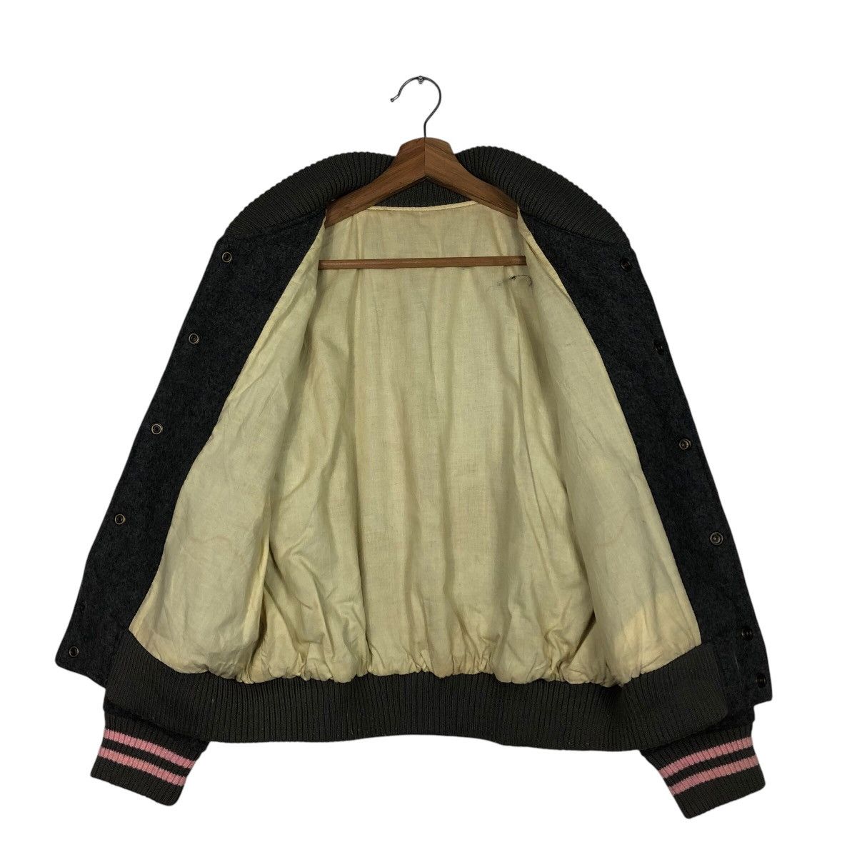 Japanese Brand 📌Vintage Varsity Bomber Jacket Wool Flandre Issey Miyake Size US M / EU 48-50 / 2 - 15 Thumbnail