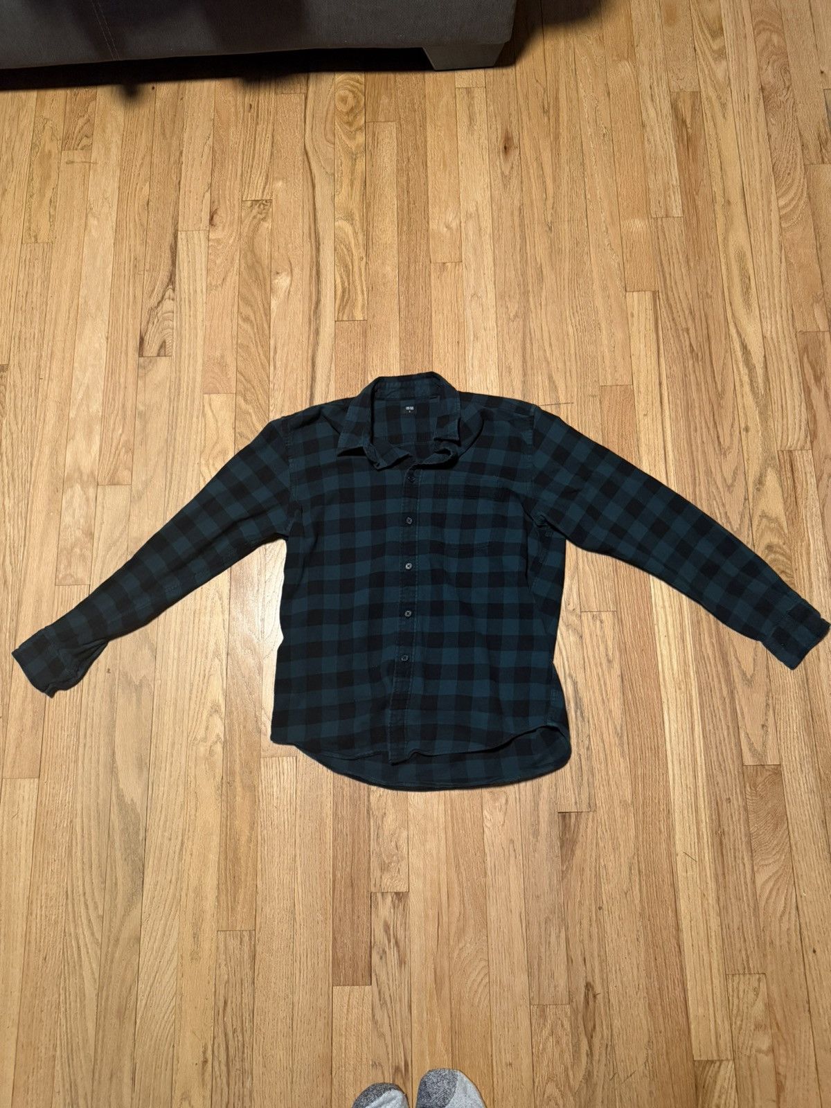 Japanese Brand × Uniqlo Uniqlo Flannel Green Checkered Button Up Shirt Size US S / EU 44-46 / 1 - 1 Thumbnail