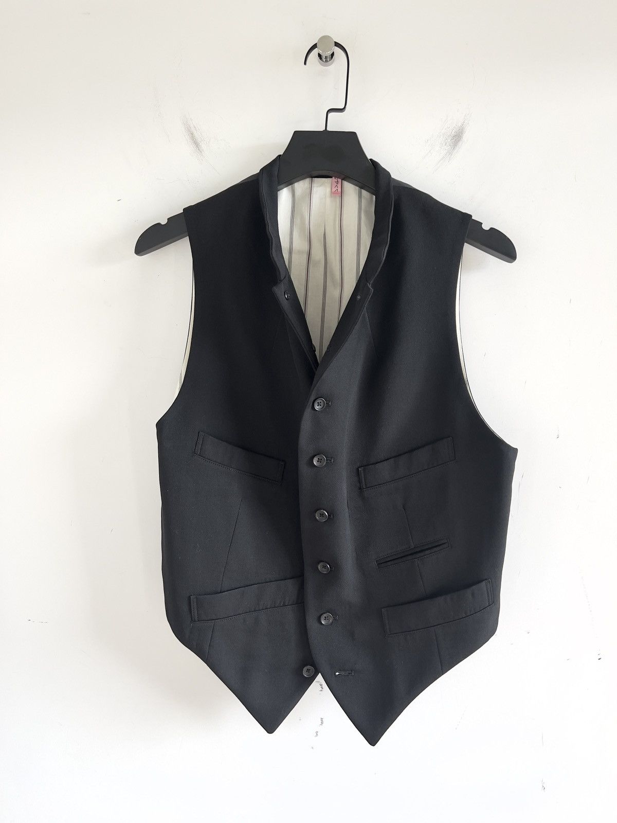 Yohji Yamamoto Yohji Yamamoto Pour Homme W/Gabardine 8BS Stand Collar Vest Size US L / EU 52-54 / 3 - 10 Thumbnail