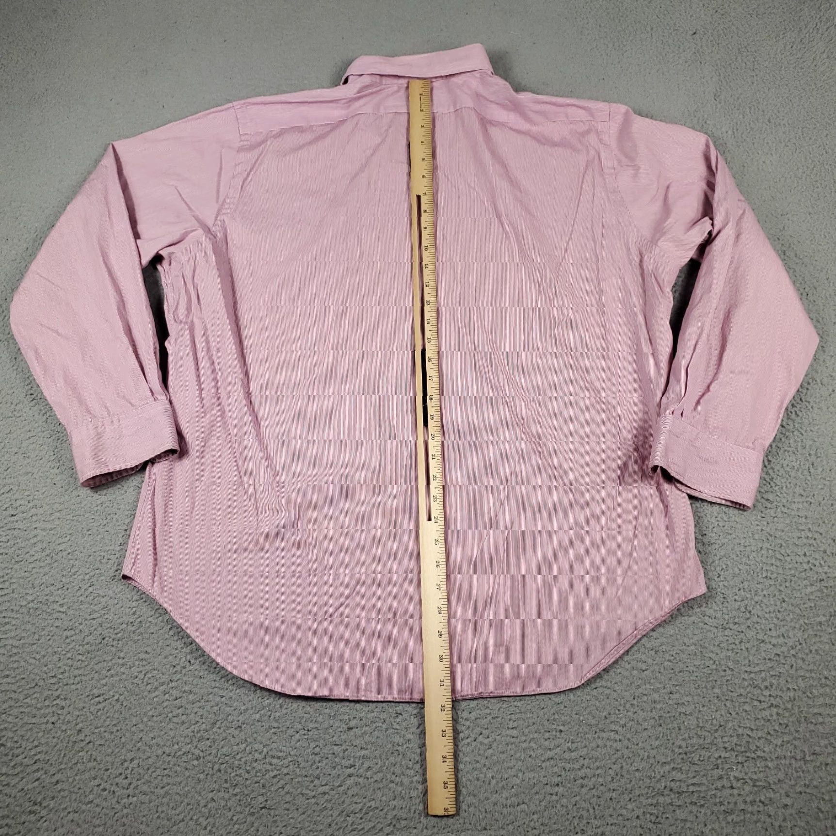 Ralph Lauren Ralph Lauren Dress Shirt Mens 17.5 Red Striped Long Sleeve Button-Down Formal Casual Size 46R - 3 Thumbnail