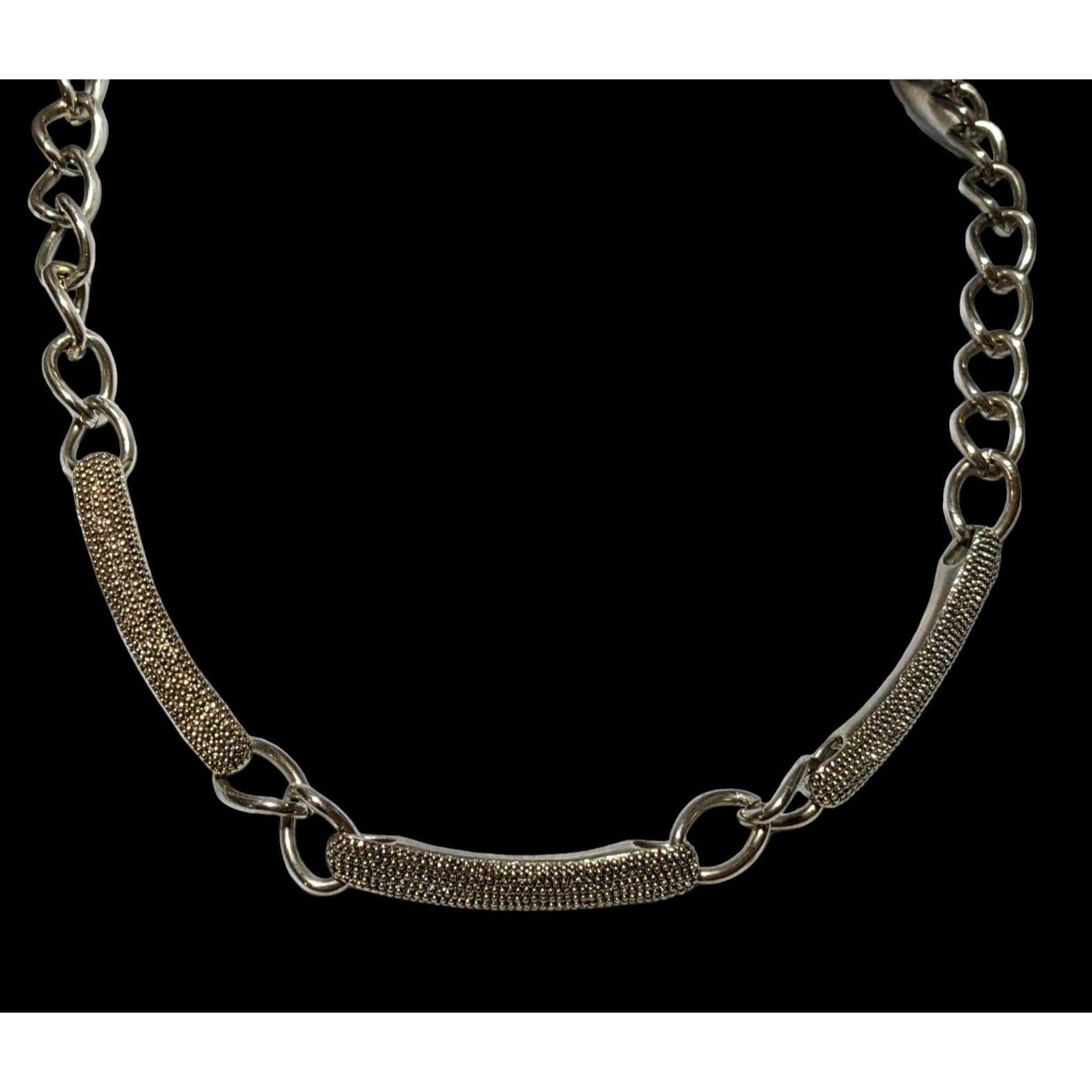 Monet Vintage Monet Textured Bar Link Accent Necklace Size ONE SIZE - 2 Thumbnail
