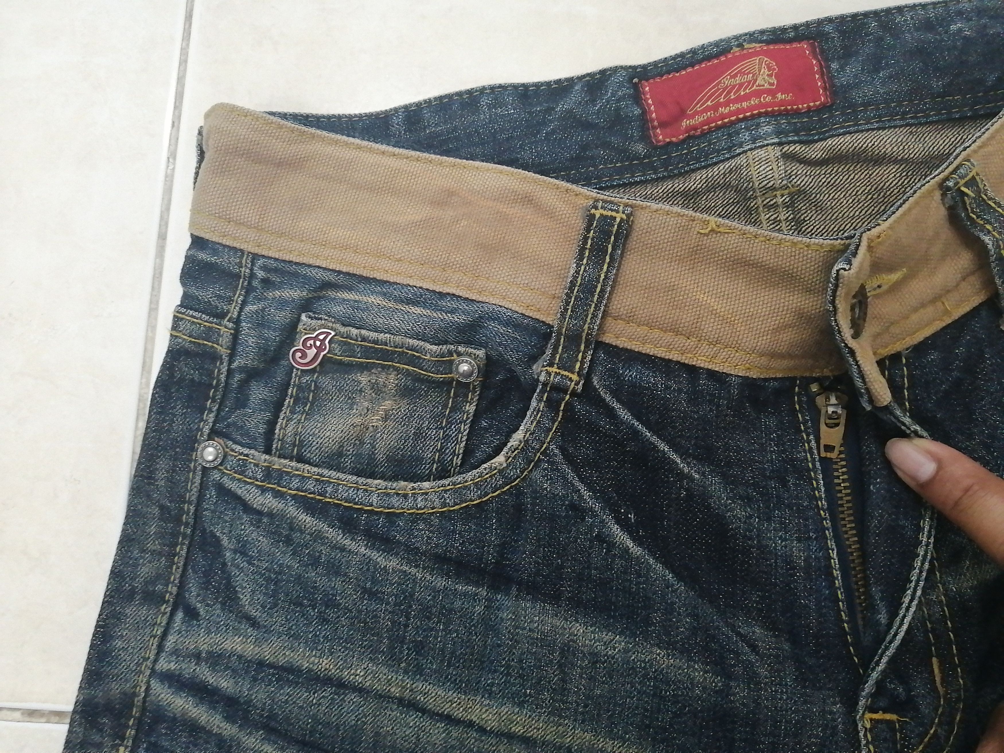 Indian Motorcycle Indian Motercycles distress jean Size US 31 - 5 Thumbnail