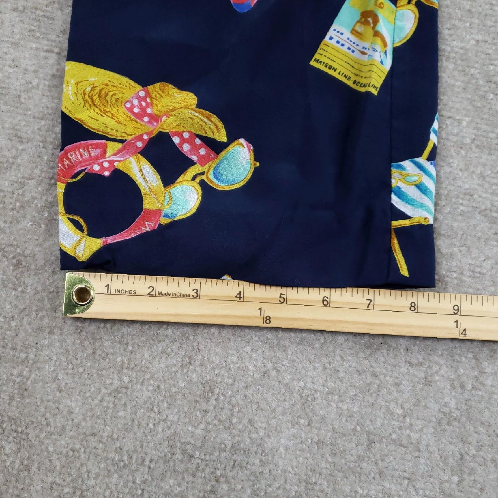 Vintage VINTAGE Breeches Pants Womens 2 Blue Bon Voyage Cruise Print High Rise Rayon 90s Size 26" / US 2 / IT 38 - 4 Thumbnail