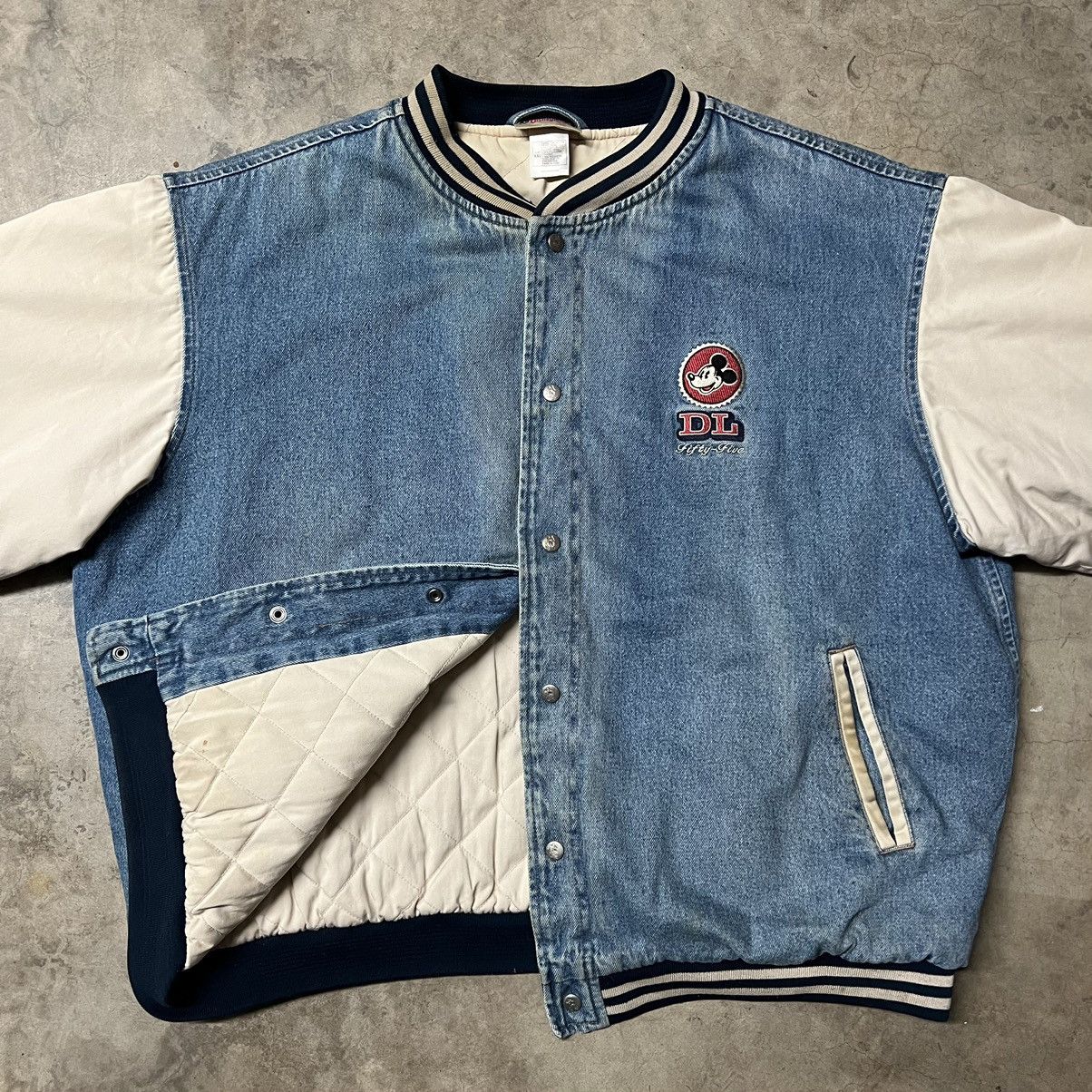 Disney × Mickey Mouse × Vintage Vintage Y2K Disneyland Mickey Mouse Denim Varsity Jacket Size US XXL / EU 58 / 5 - 3 Thumbnail