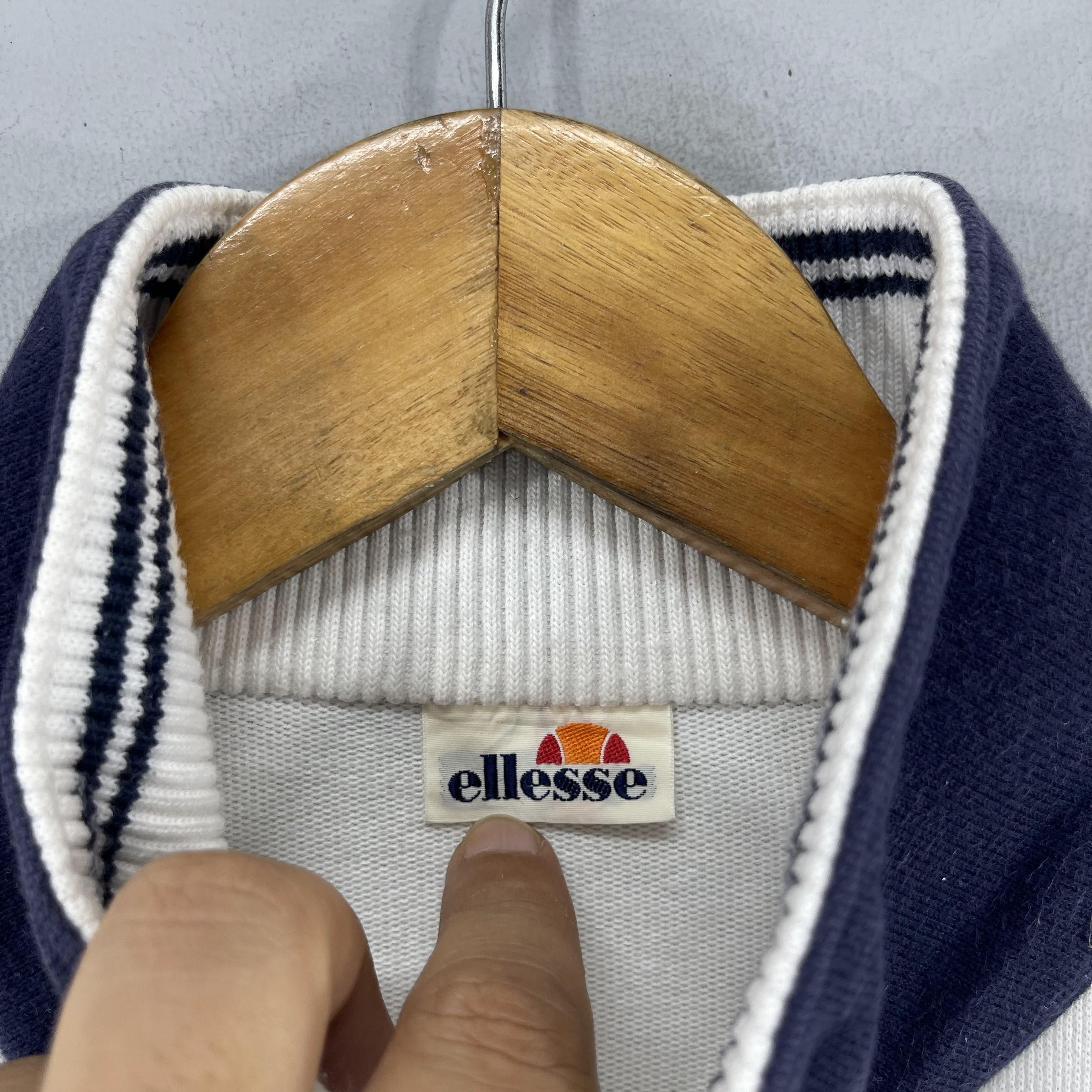 Ellesse × Vintage Vintage 90s ELLESSE Spellout Button Snap Pullover Sweater Size US M / EU 48-50 / 2 - 4 Thumbnail