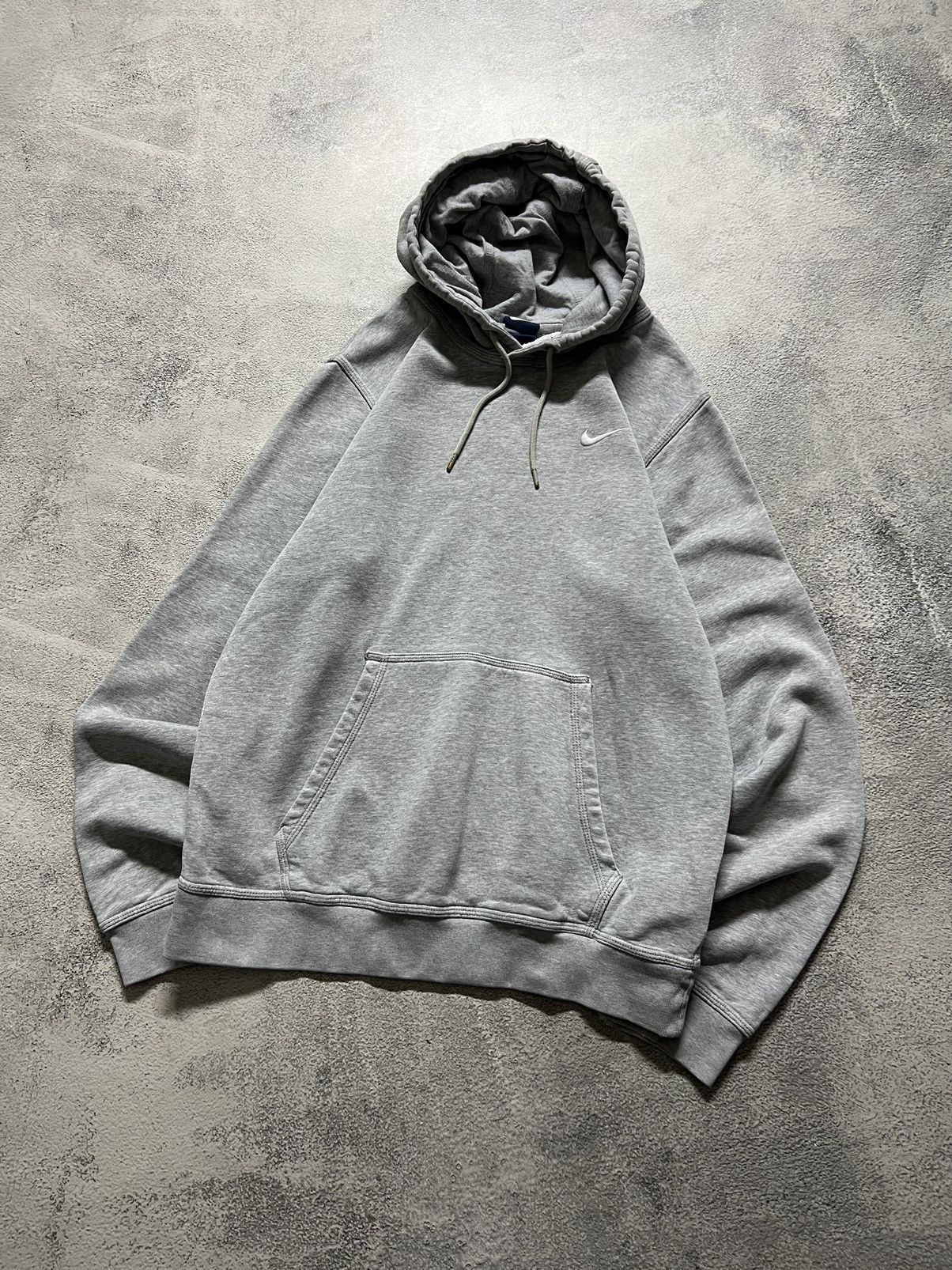 Nike × Vintage Vintage Y2k Nike 🩶 Mini Swoosh Faded Basic Blank Hoodie 00’s Size US S / EU 44-46 / 1 - 2 Thumbnail