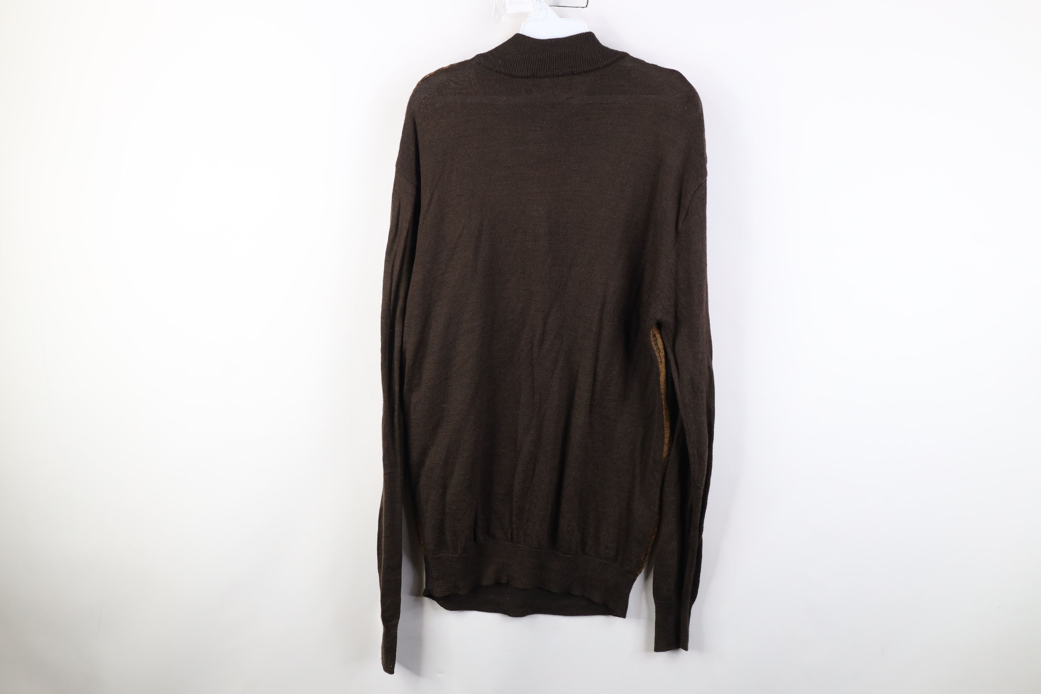 Vintage Vintage 90s Coogi Style Knit 1/4 Half Zip Sweater Earth Tone Size US L / EU 52-54 / 3 - 8 Thumbnail