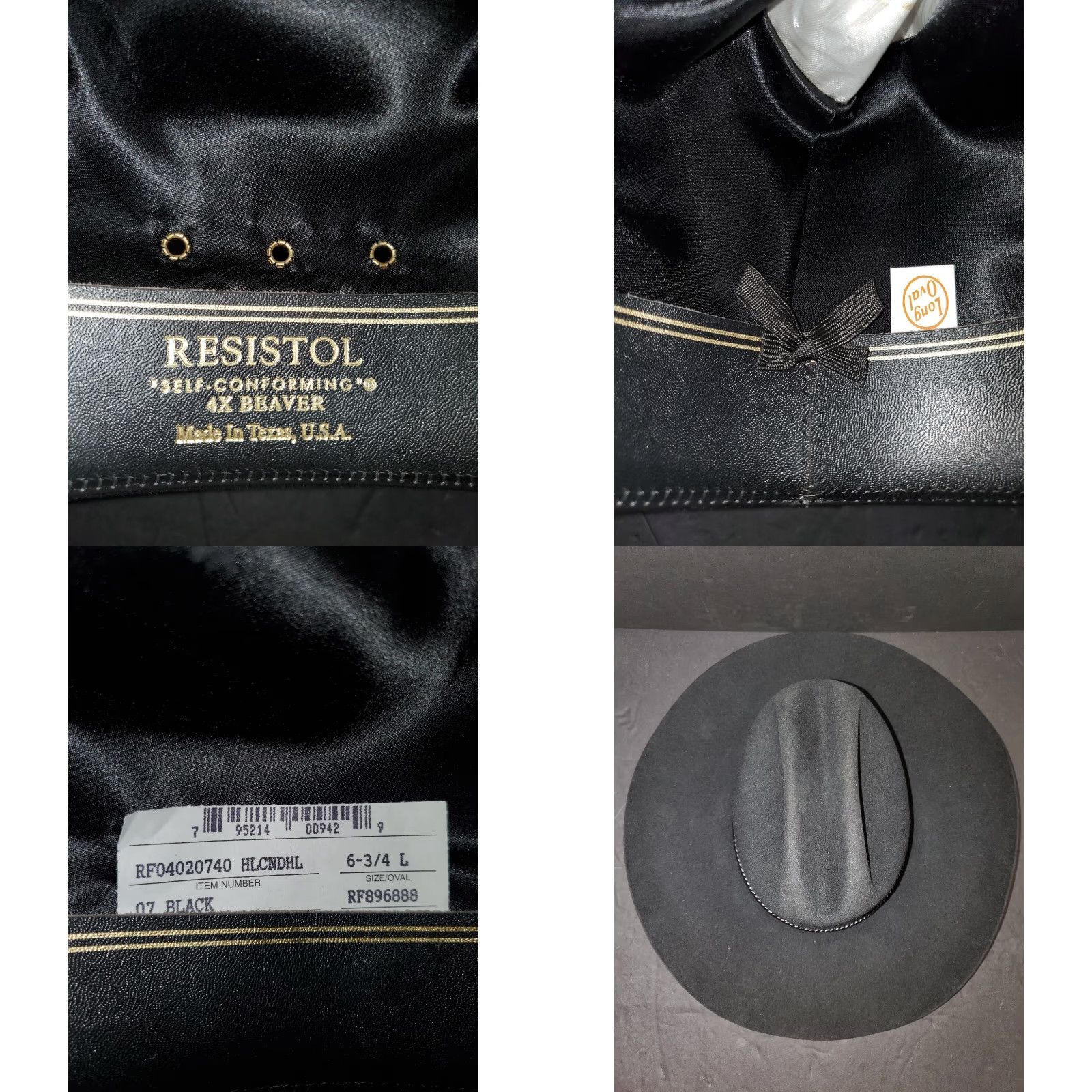 George VINTAGE Resistol George Strait Design 4X Beaver Felt Cowboy Hat Sz 6 3/4 Black Mens Cowboy Hat Size ONE SIZE - 9 Thumbnail