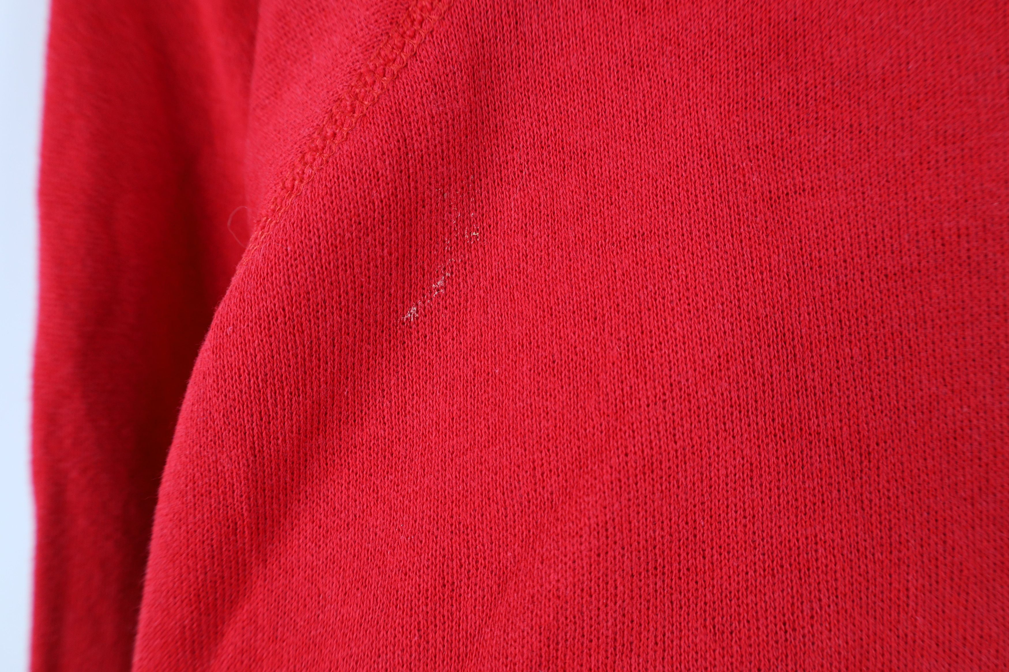 Vintage Vintage 70s 80s Streetwear Raglan Sweatshirt Cherry Red USA Size L / US 10 / IT 46 - 4 Thumbnail