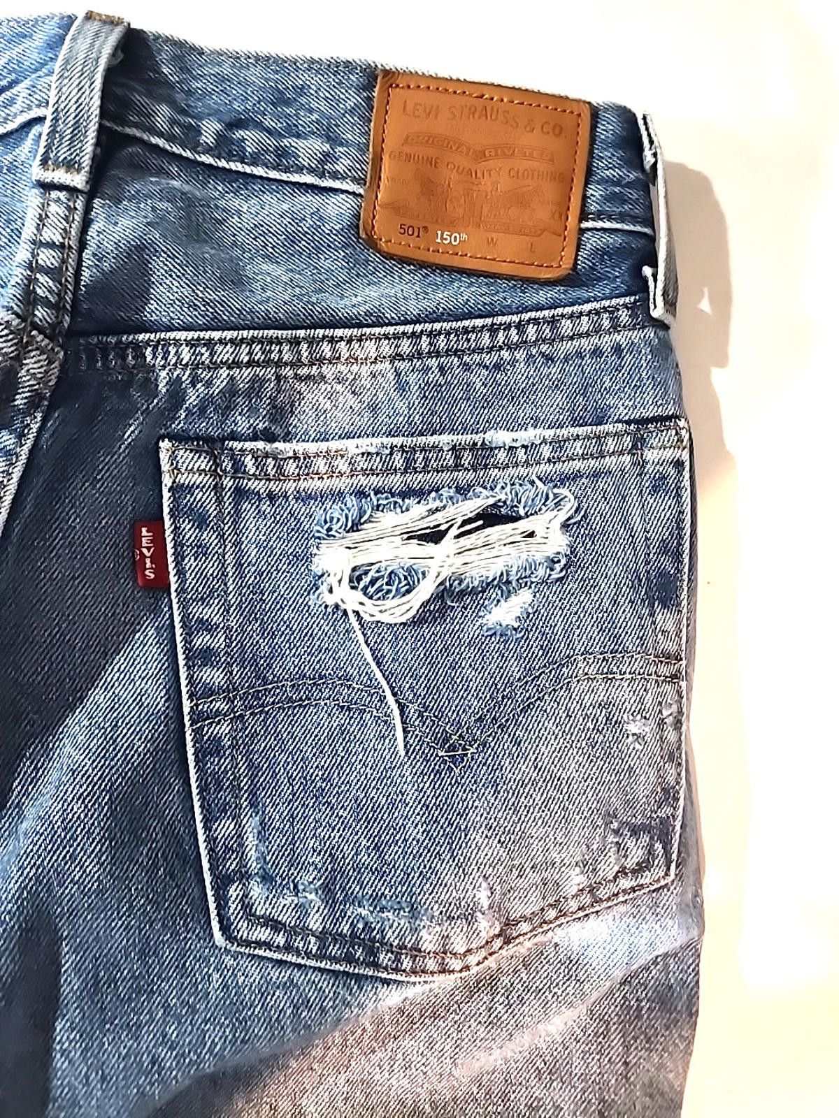 Levi's Levi’s 501 150th Anniversary Distressed Blue Jeans 28x32 Size US 28 / EU 44 - 5 Thumbnail