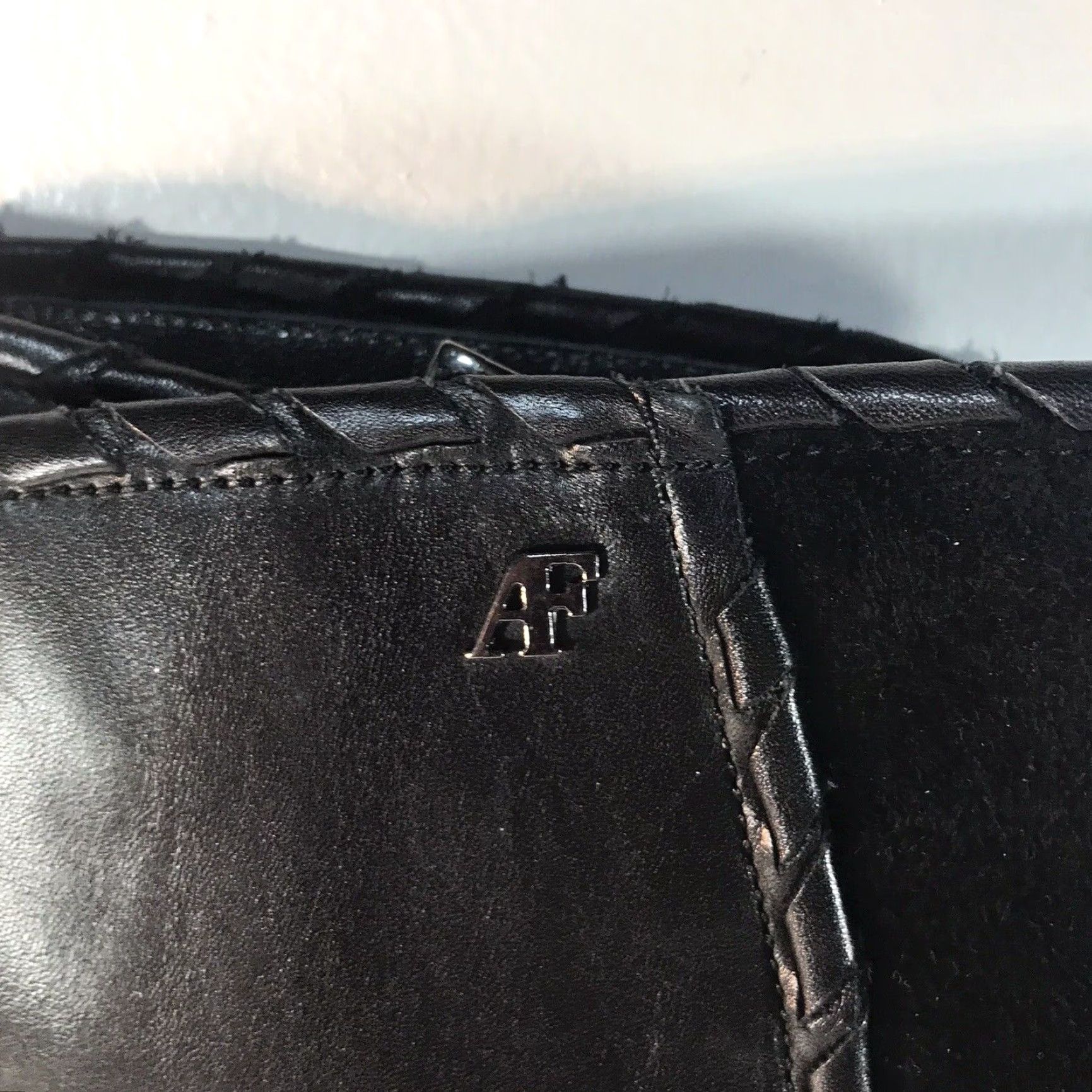 Vintage Angela Falconi Women's Black Leather/Suede Knee High Riding Boots Size 7.5 Italy Block Heel Fall Winter Equestrian Style Size US 7.5 / IT 37.5 - 2 Thumbnail