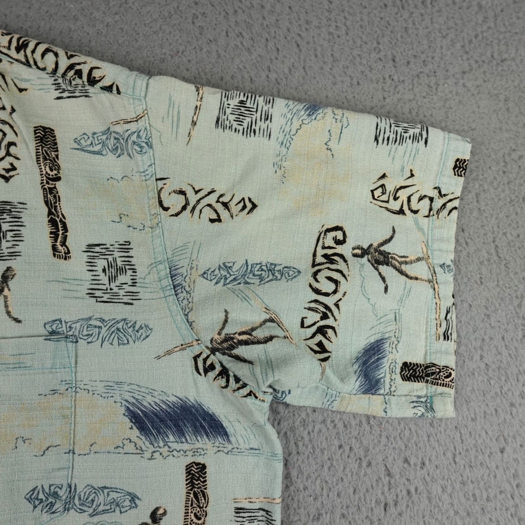 Vivobarefoot VINTAGE Go Barefoot Hawaiian Shirt Mens 2XL Blue Surfing All Over Print USA Made Size US XXL / EU 58 / 5 - 5 Thumbnail