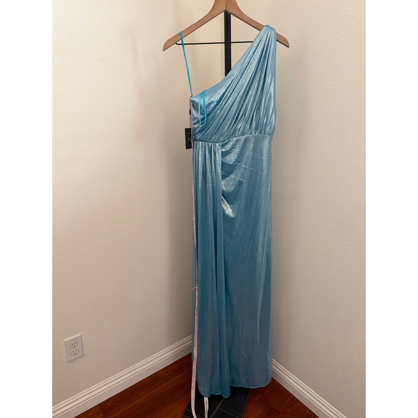 Mac Duggal MAC DUGGAL ONE SHOULDER DRAPED GOWN blue teal 26537 sz 4 Size S / US 4 / IT 40 - 6 Thumbnail