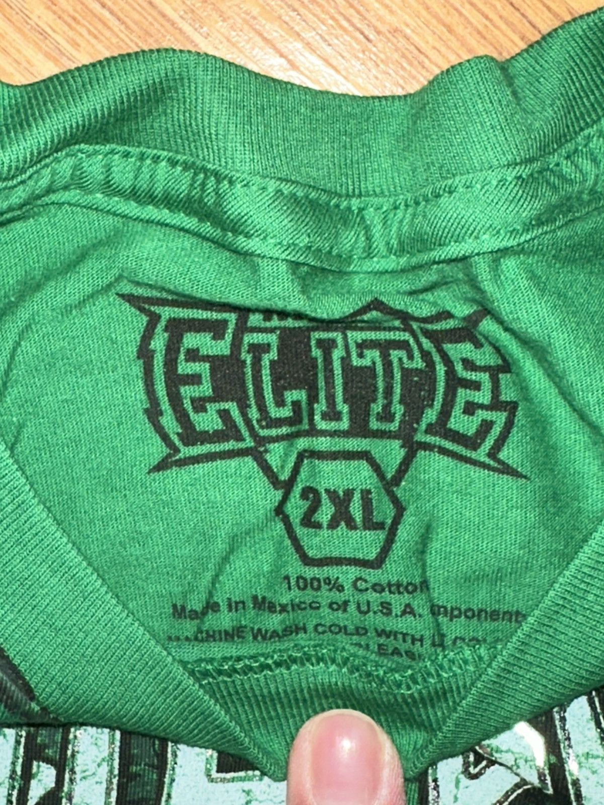 Other Y2K MMA Elite T Shirt Adult Large Green Skull Cross Graphic Size US XL / EU 56 / 4 - 5 Thumbnail