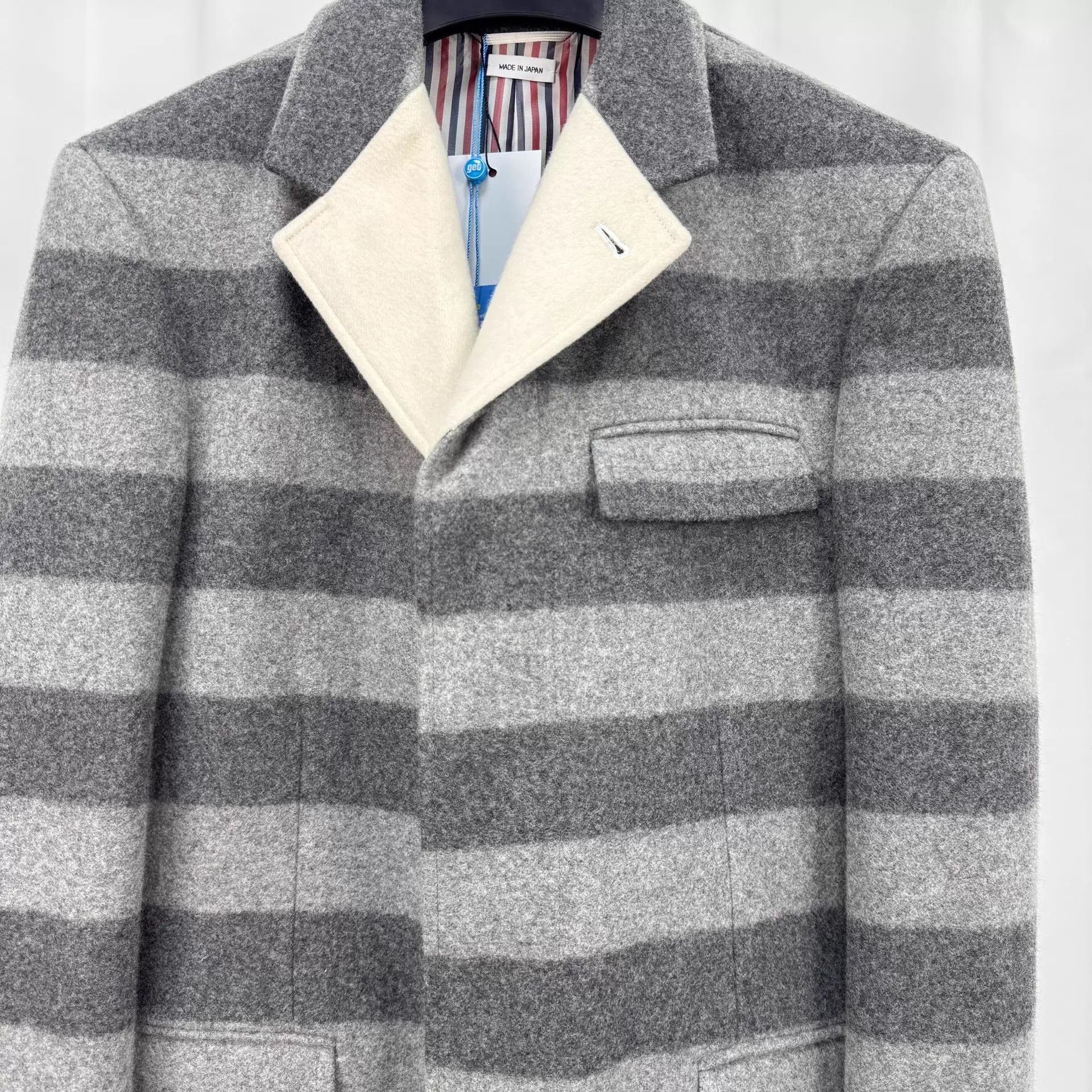 Thom Browne TB Wool Stripe Padded Shoulders Coat Size 2 New KL10816 Size XS / US 0-2 / IT 36-38 - 3 Thumbnail