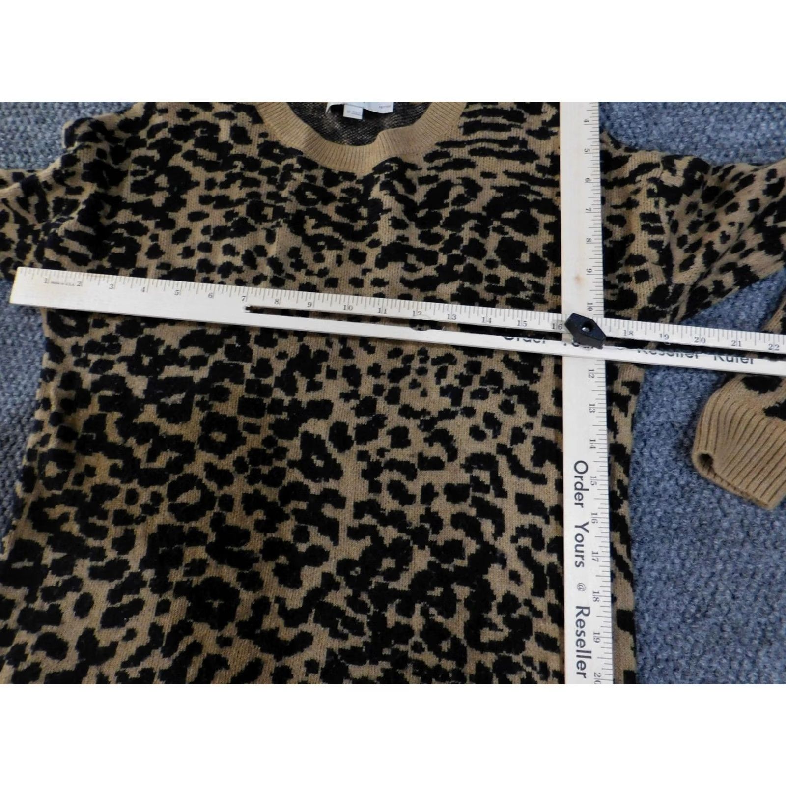 Loft VINTAGE LOFT Sweater Womens Petite Small Leopard Print Wool Blend Pullover Crewneck Size S / US 4 / IT 40 - 5 Thumbnail