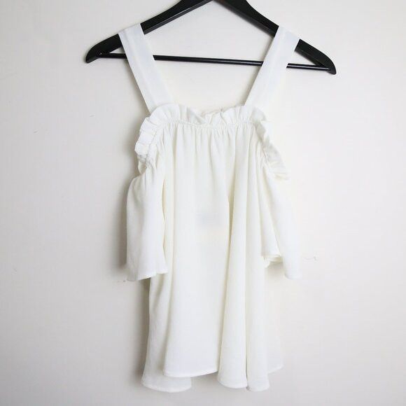 Other NWT Lumina Off the Shoulder Strapped Crisp White Blouse Size Size M / US 6-8 / IT 42-44 - 3 Thumbnail