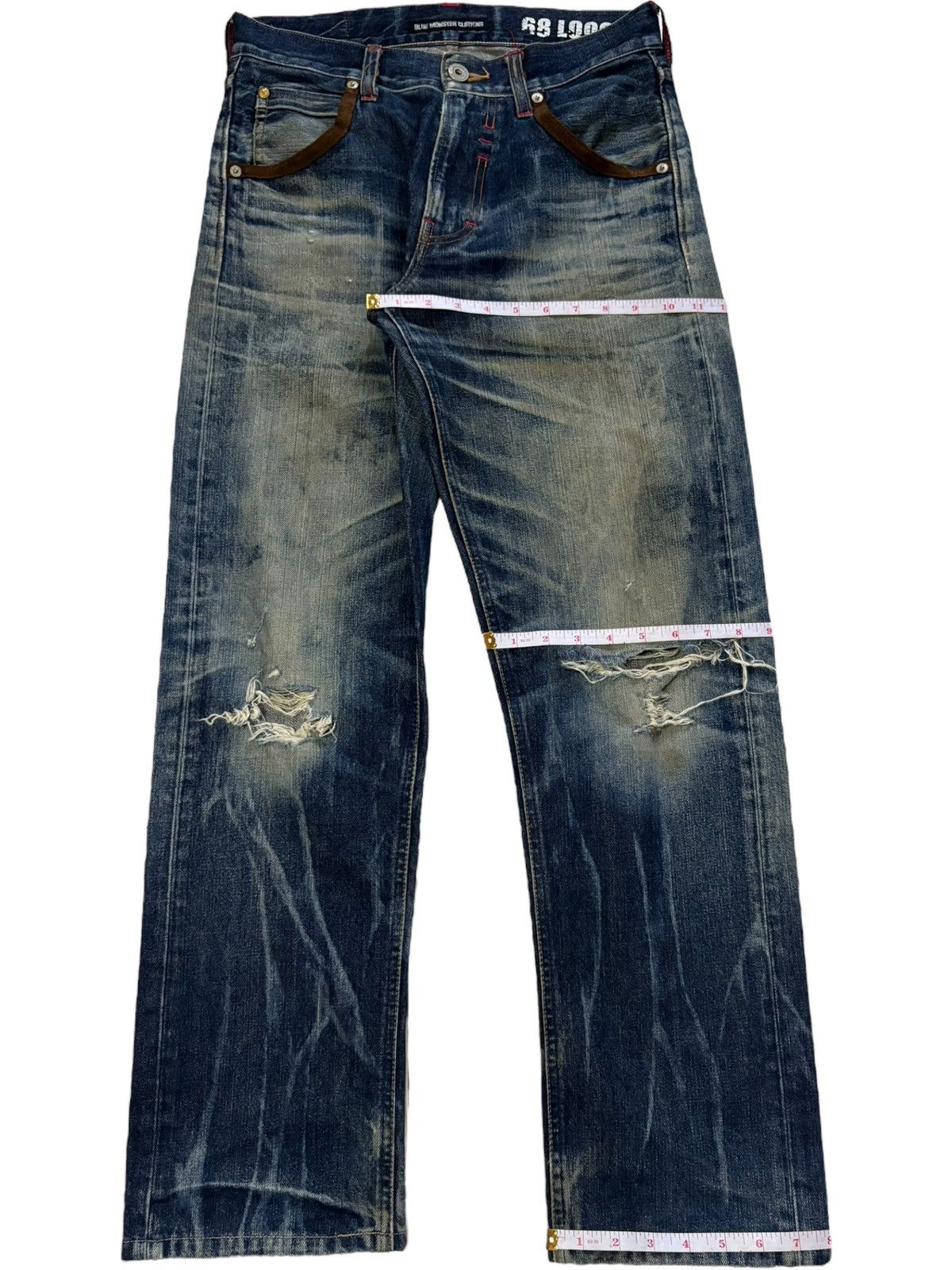Japanese Brand Hybrid Vintage Japanese Brand Bleached Mud Wash Loose Jeans Size US 30 / EU 46 - 14 Thumbnail
