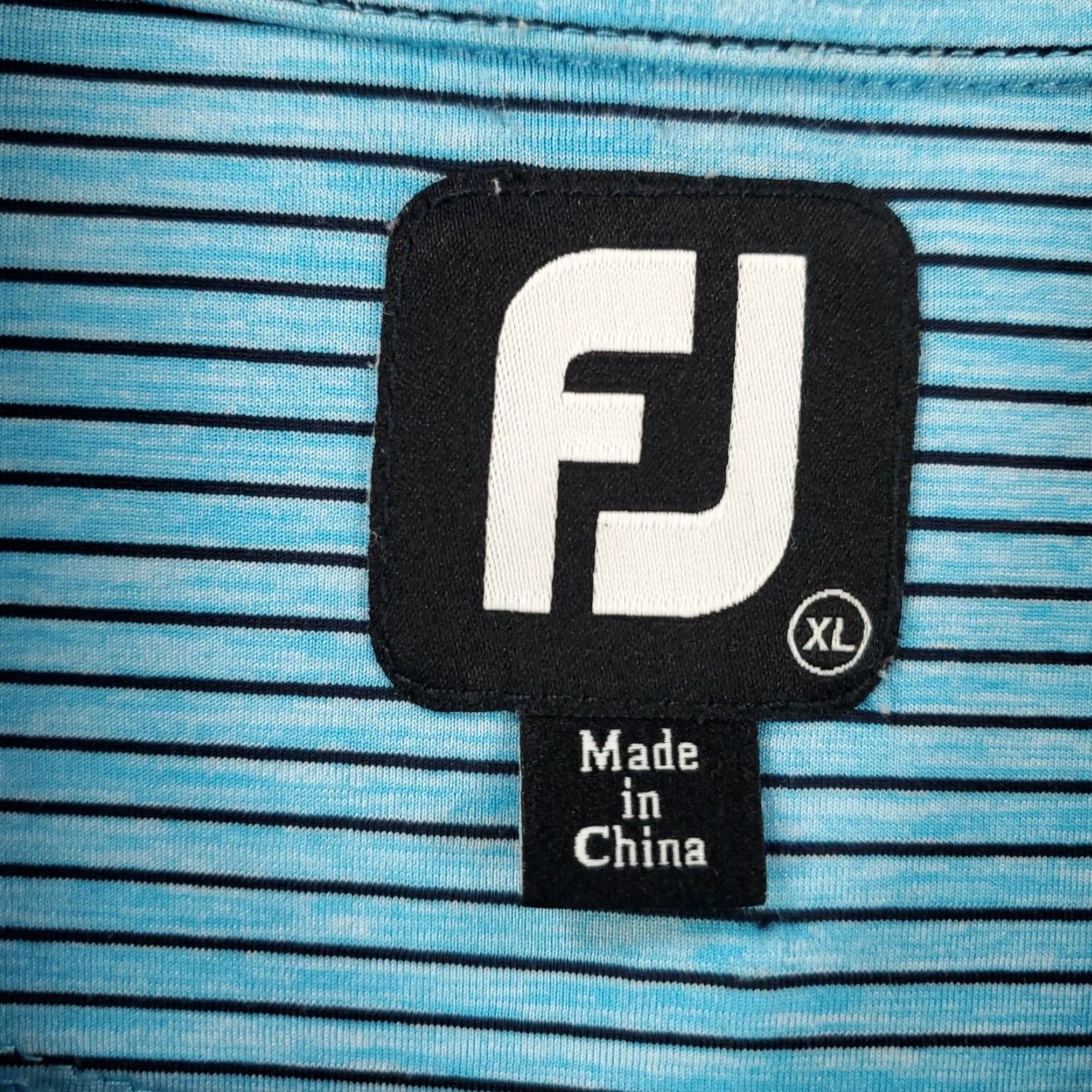 Footjoy FootJoy Polo Shirt Mens XL Blue Black Pinstripe Tech Stretch Performance FJ Size US XL / EU 56 / 4 - 7 Thumbnail