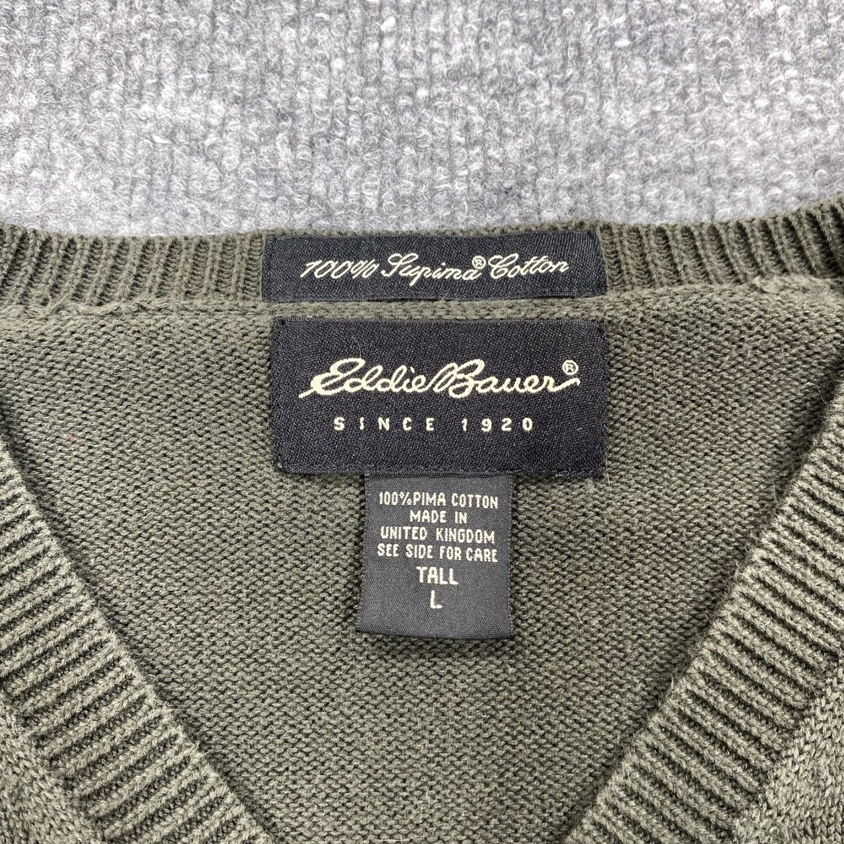 Eddie Bauer VINTAGE Eddie Bauer Mens LT Green V-Neck Cotton Pullover Sweater Size US L / EU 52-54 / 3 - 2 Thumbnail