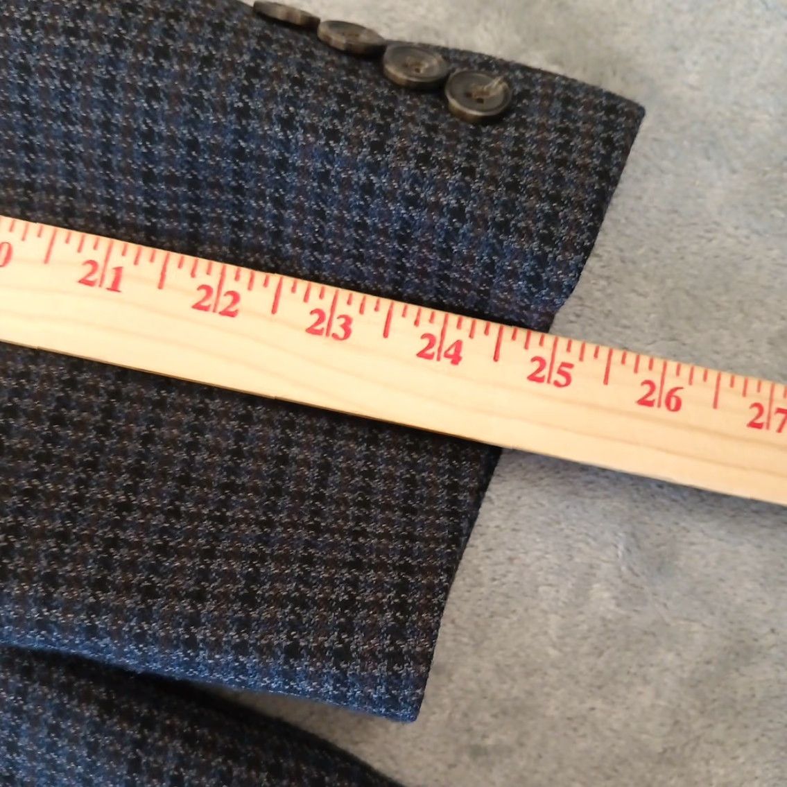 Chaps Chaps Blazer Jacket Mens 44 Gray Plaid Wool Two-Button Single Vent Notch Lapel 2 Piece Vintage No Size 44R - 3 Thumbnail