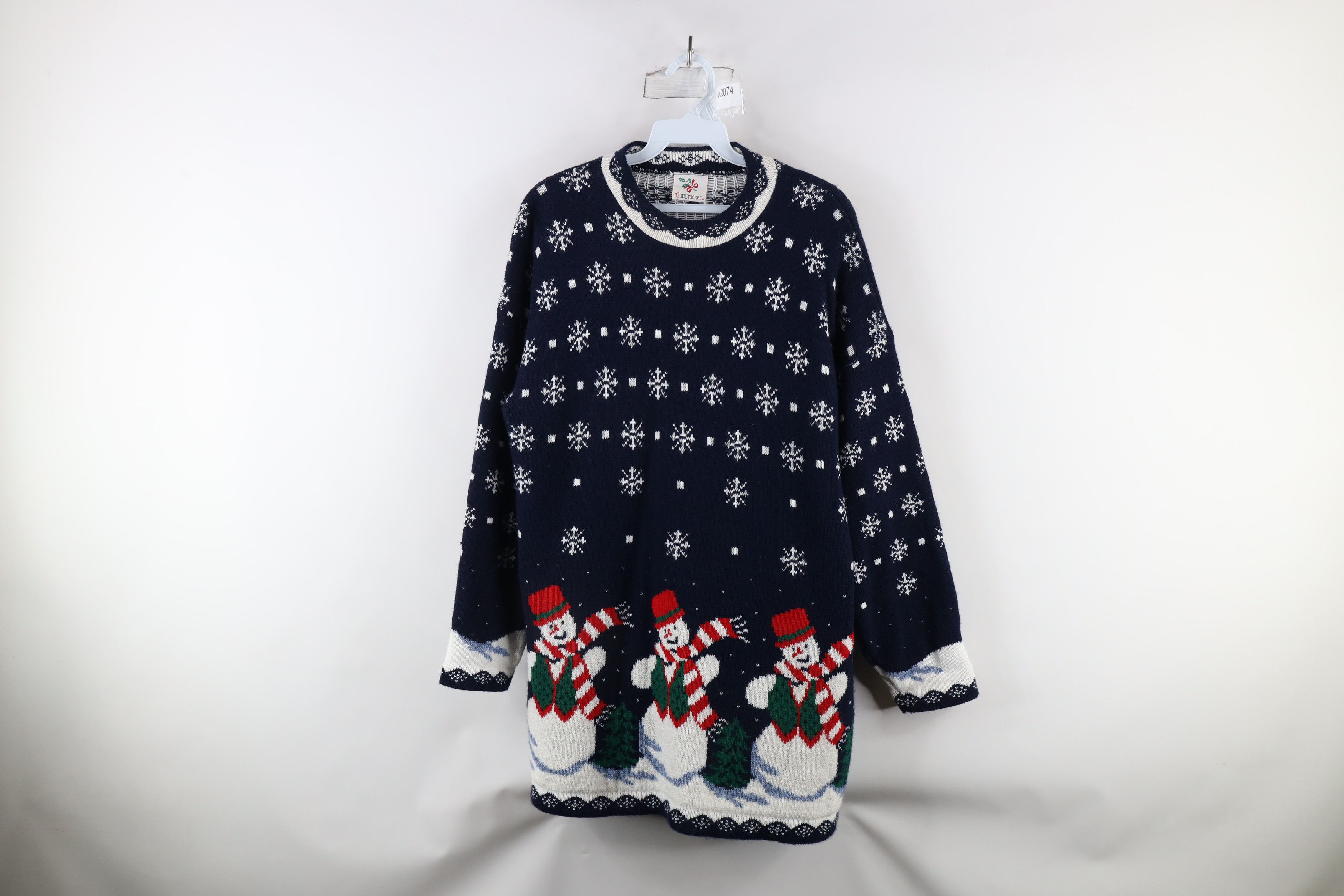 Vintage Vintage 90s Streetwear Christmas Snowman Knit Tunic Sweater Size L / US 10 / IT 46 - 1 Thumbnail
