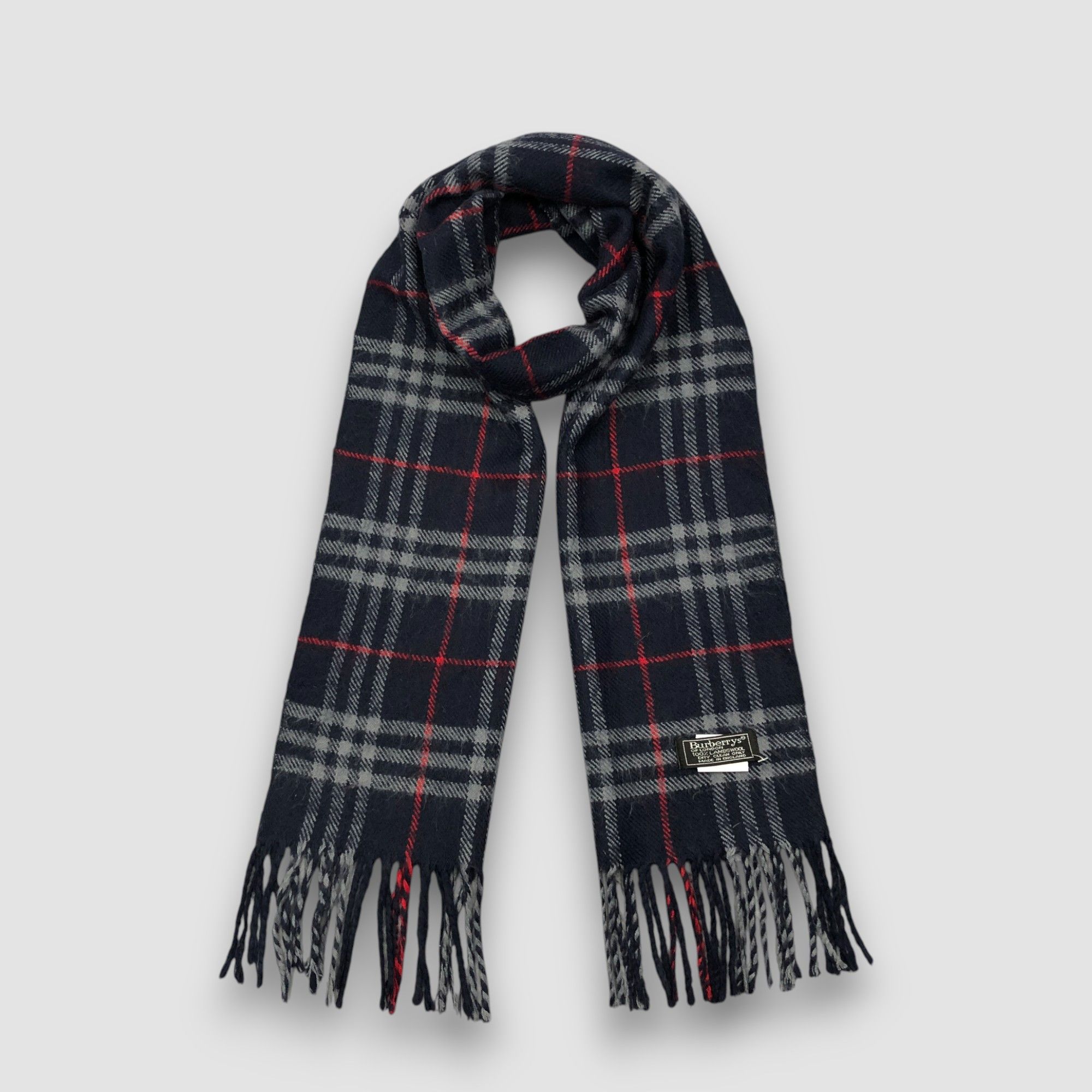Burberry Vintage Burberry Scarf Muffler Wool Plaid Tartan Scarves Size ONE SIZE - 1 Thumbnail
